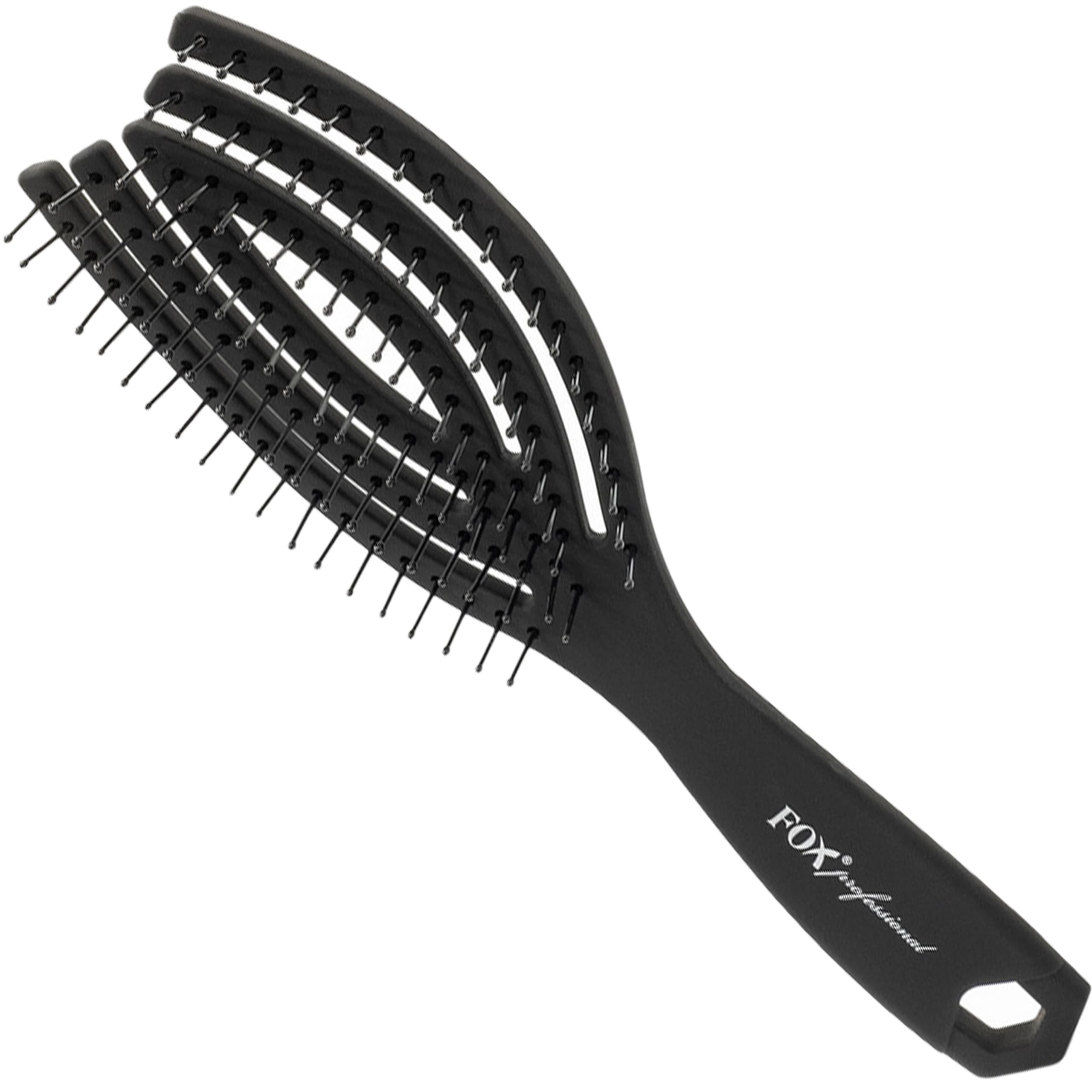 kolor Nylon Black Mat - wentylowana szczotka do włosów, czarna