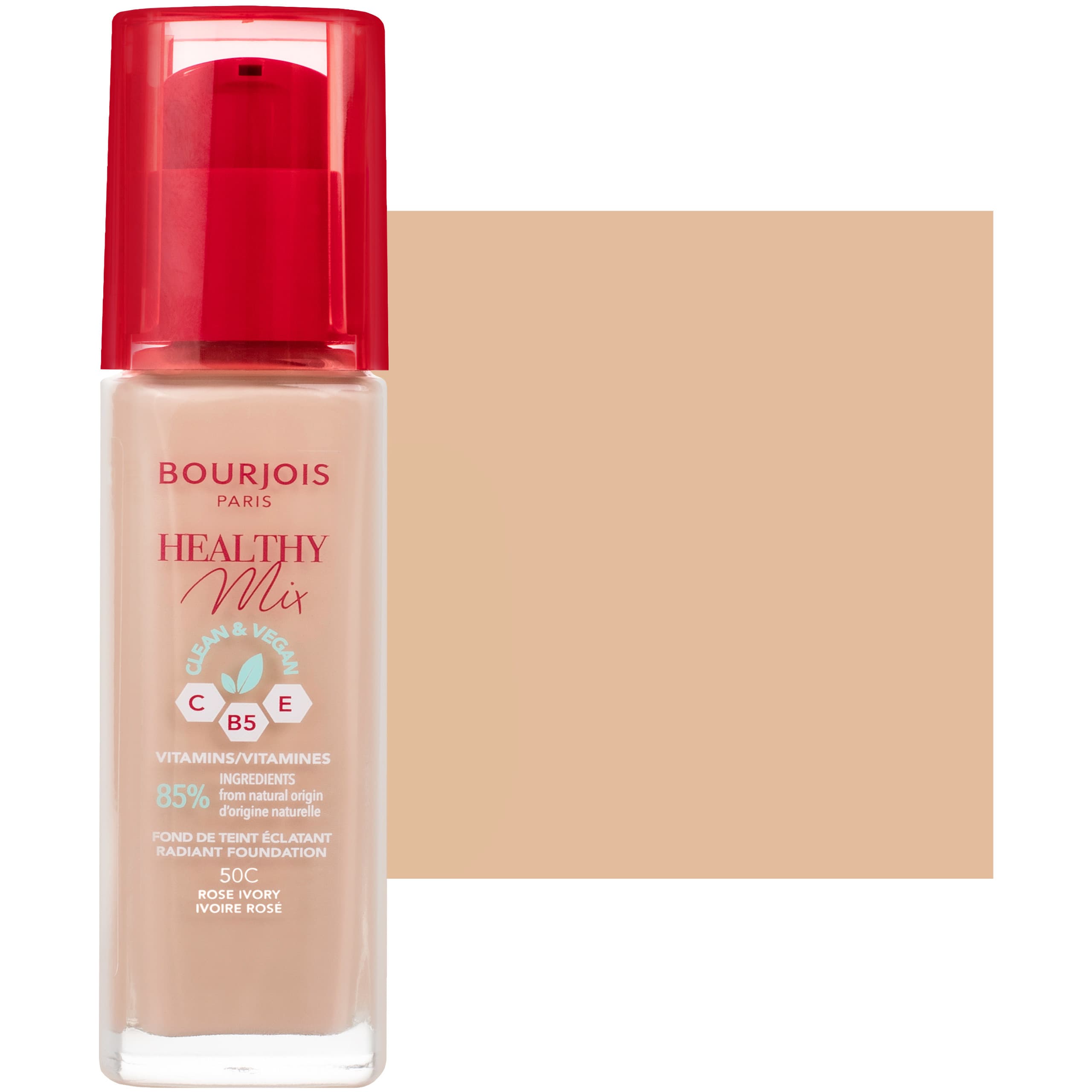 Healthy Mix - podkład przykrywający oznaki zmęczenia z witaminami, 50C Rose Ivory
