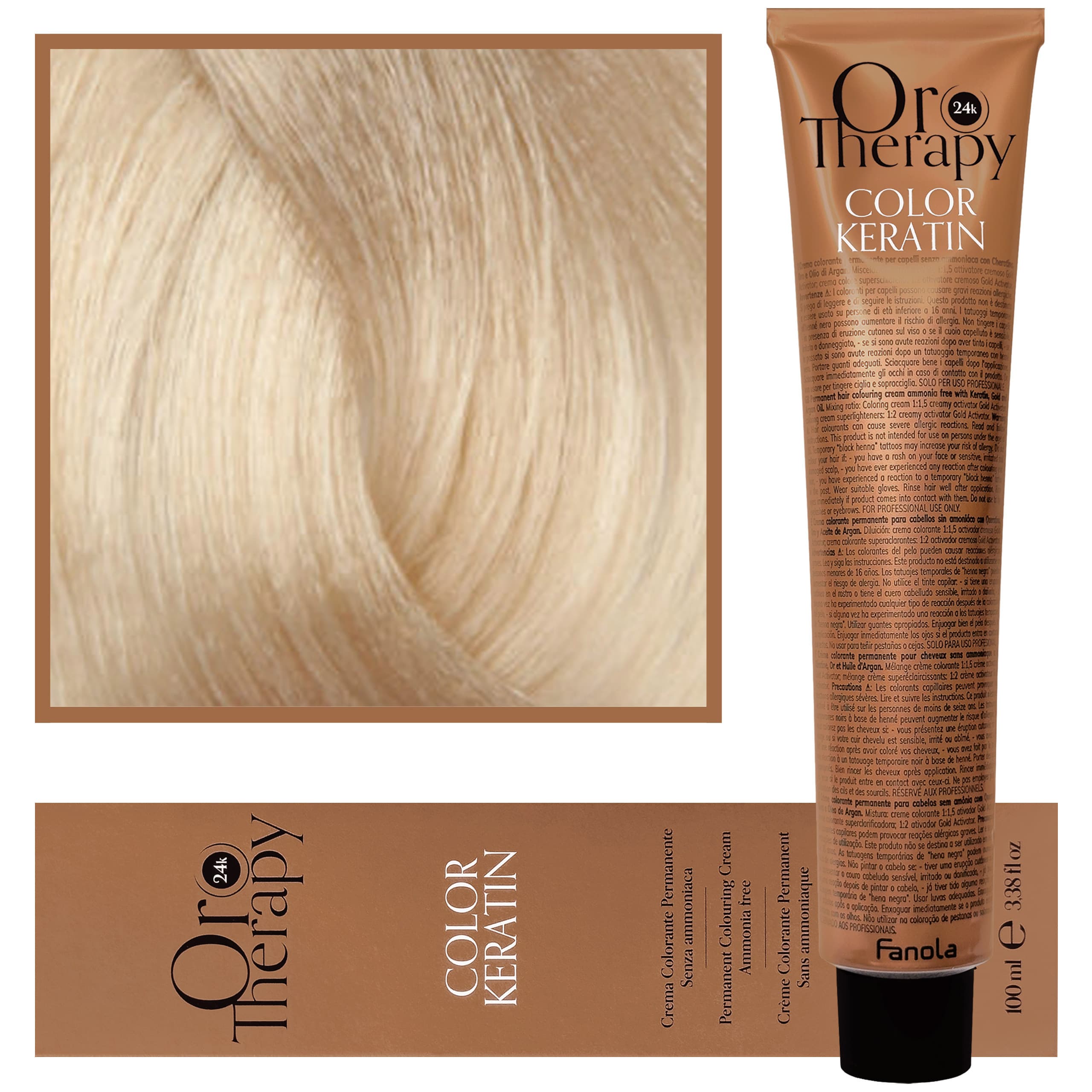 Oro Therapy - farba do włosów bez amoniaku, pełna paleta kolorów 10,0 | Blond Platynowy