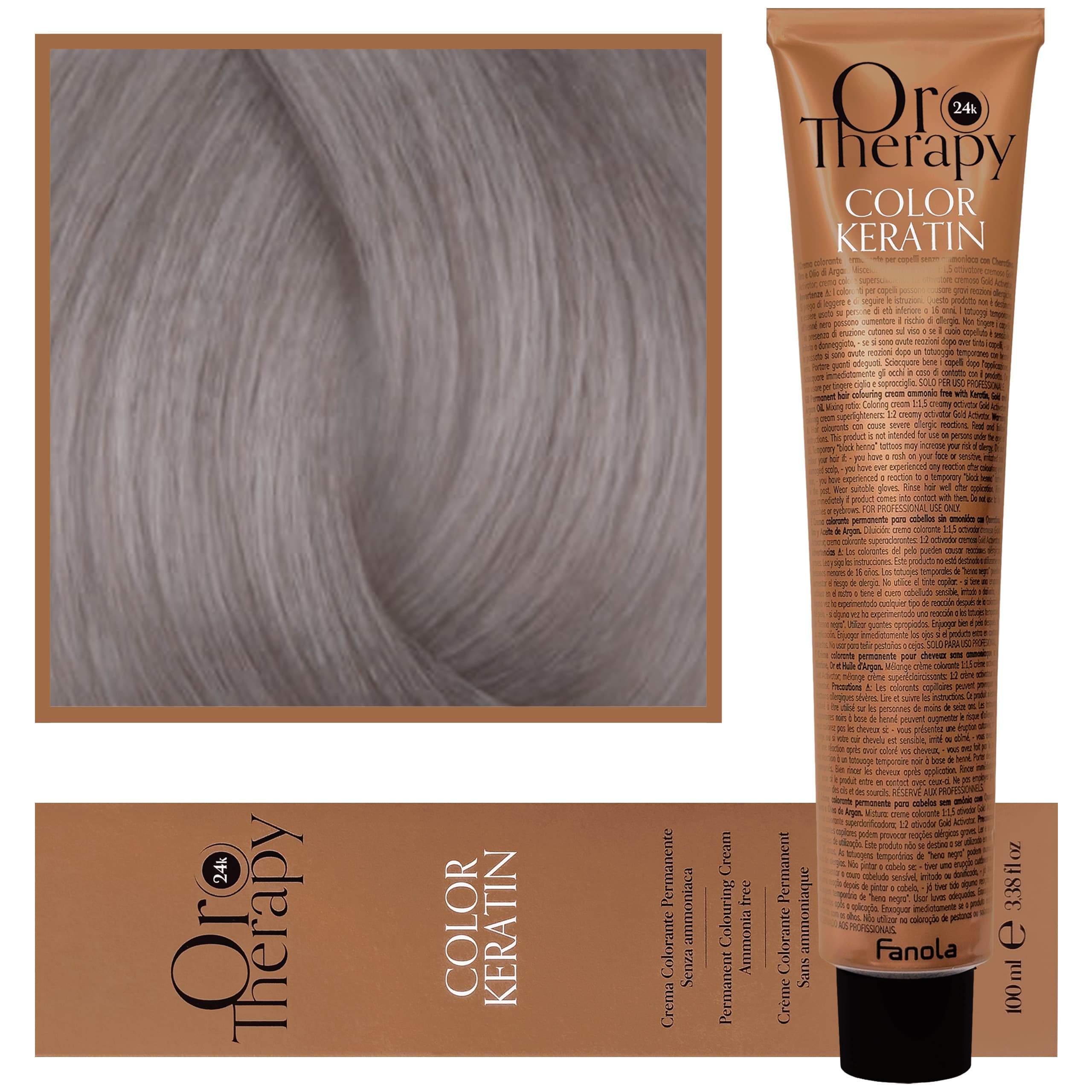 Oro Therapy - farba do włosów bez amoniaku, pełna paleta kolorów 10,1 | Blond Platynowy Popielaty