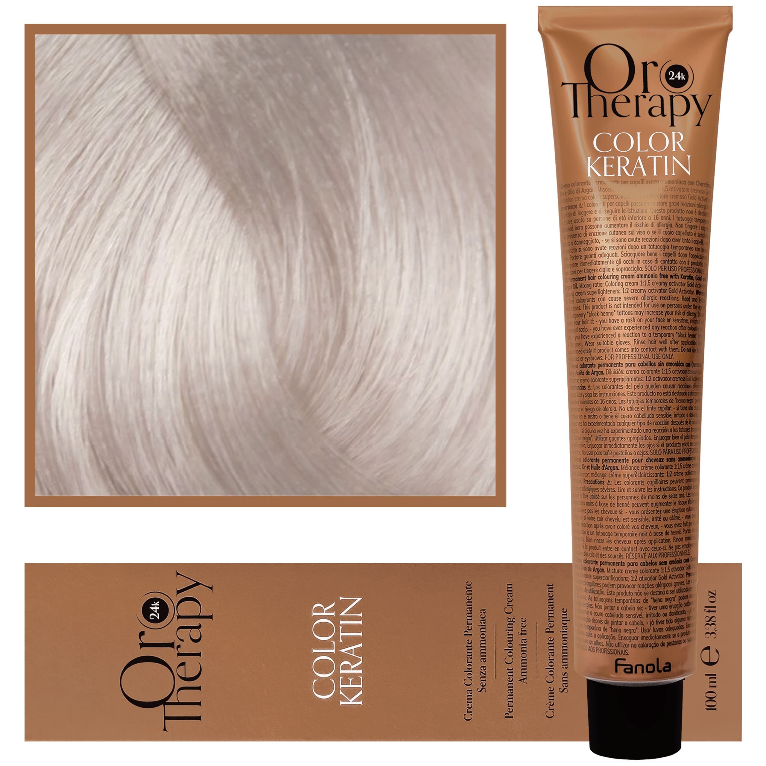 Oro Therapy - farba do włosów bez amoniaku, pełna paleta kolorów 10,1 Extra | Blond Platynowy Popielaty Extra