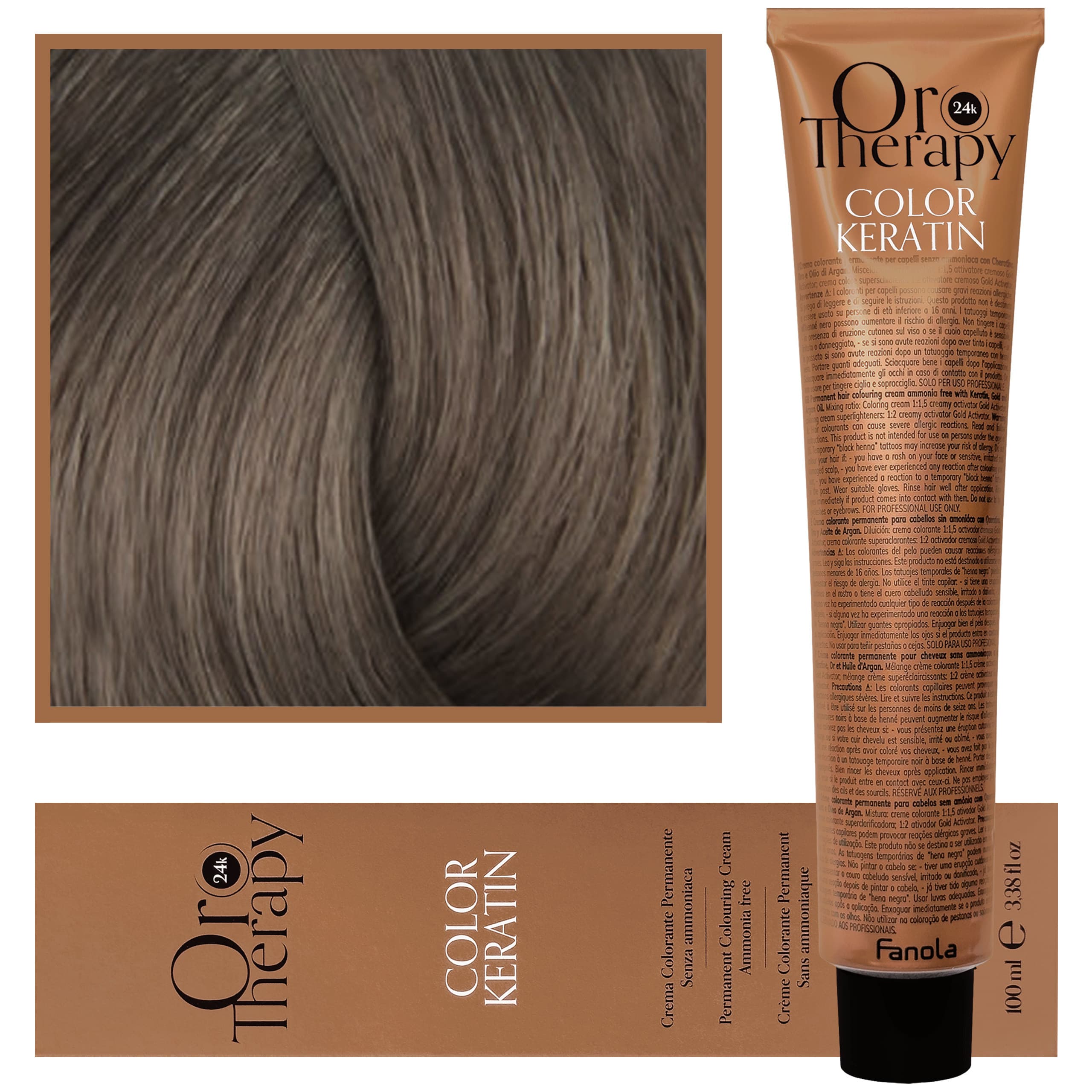 Oro Therapy - farba do włosów bez amoniaku, pełna paleta kolorów 7,13 | Beżowy Blond