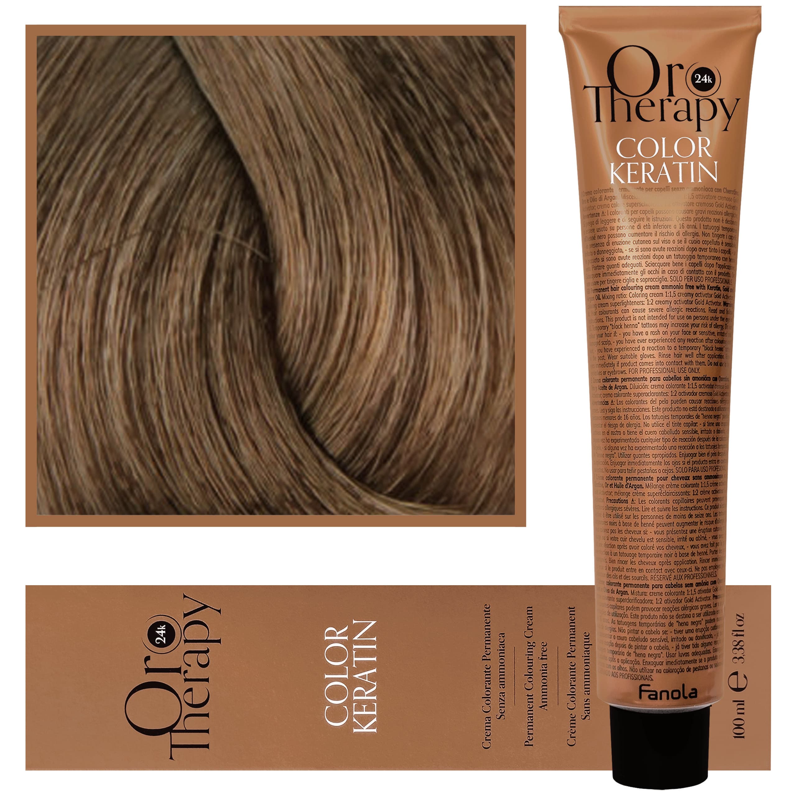 Oro Therapy - farba do włosów bez amoniaku, pełna paleta kolorów 7,31 | Piaskowy Blond