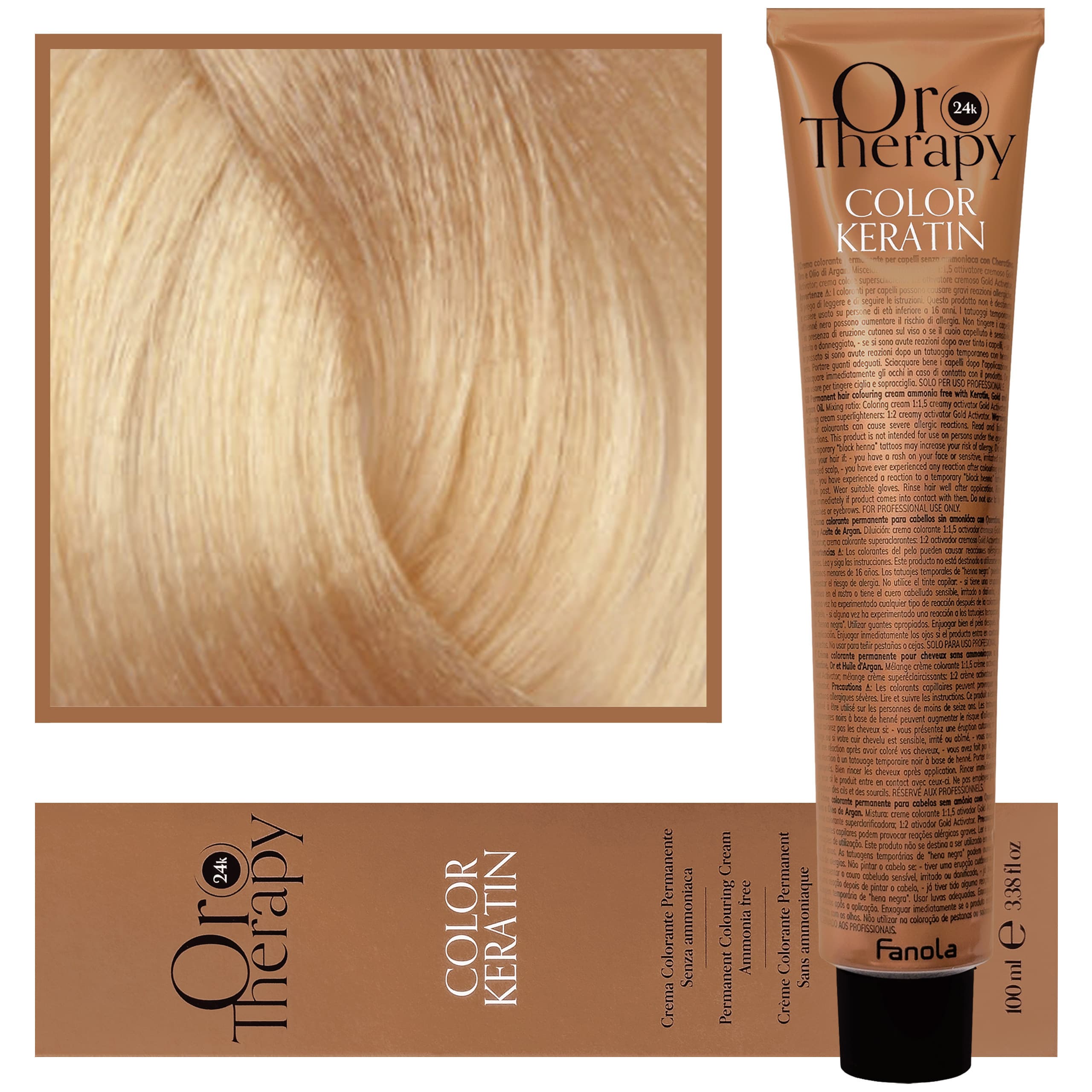 Oro Therapy - farba do włosów bez amoniaku, pełna paleta kolorów 10,3 | Blond Platynowy Złoty
