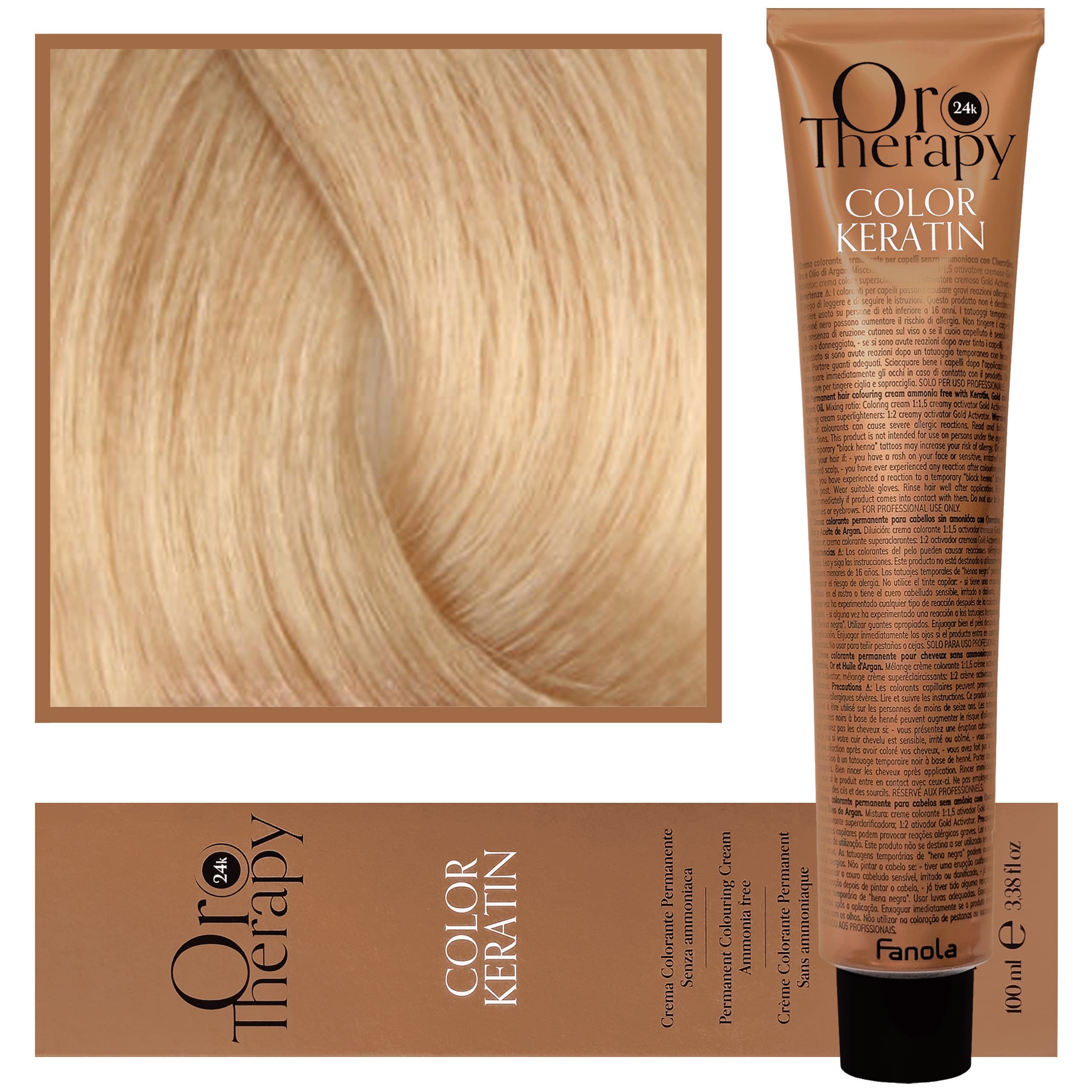 Oro Therapy - farba do włosów bez amoniaku, pełna paleta kolorów 9,0 | Bardzo Jasny Blond