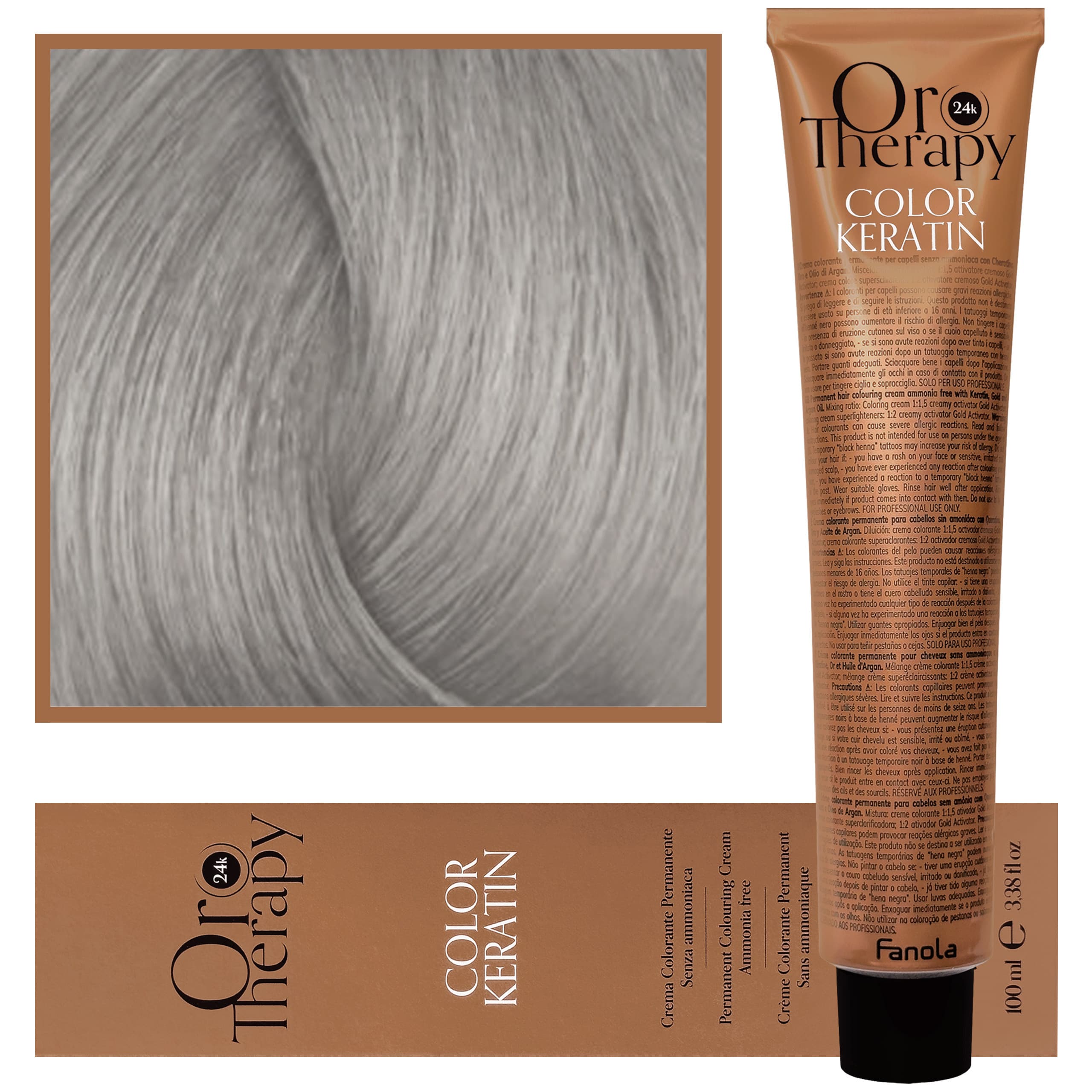 Oro Therapy - farba do włosów bez amoniaku, pełna paleta kolorów Silver | Srebrny