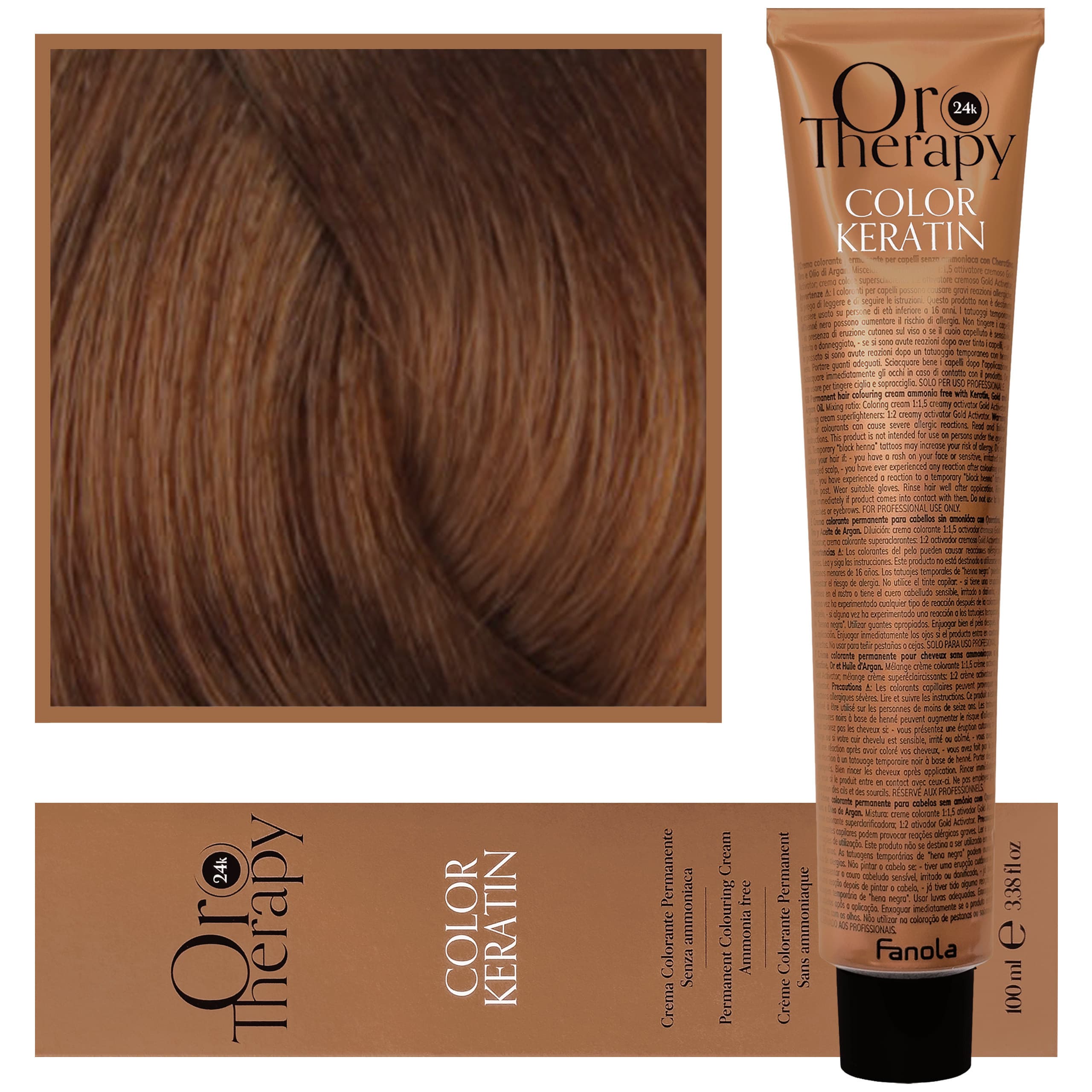 Oro Therapy - farba do włosów bez amoniaku, pełna paleta kolorów 6,3 | Ciemny Złoty Blond