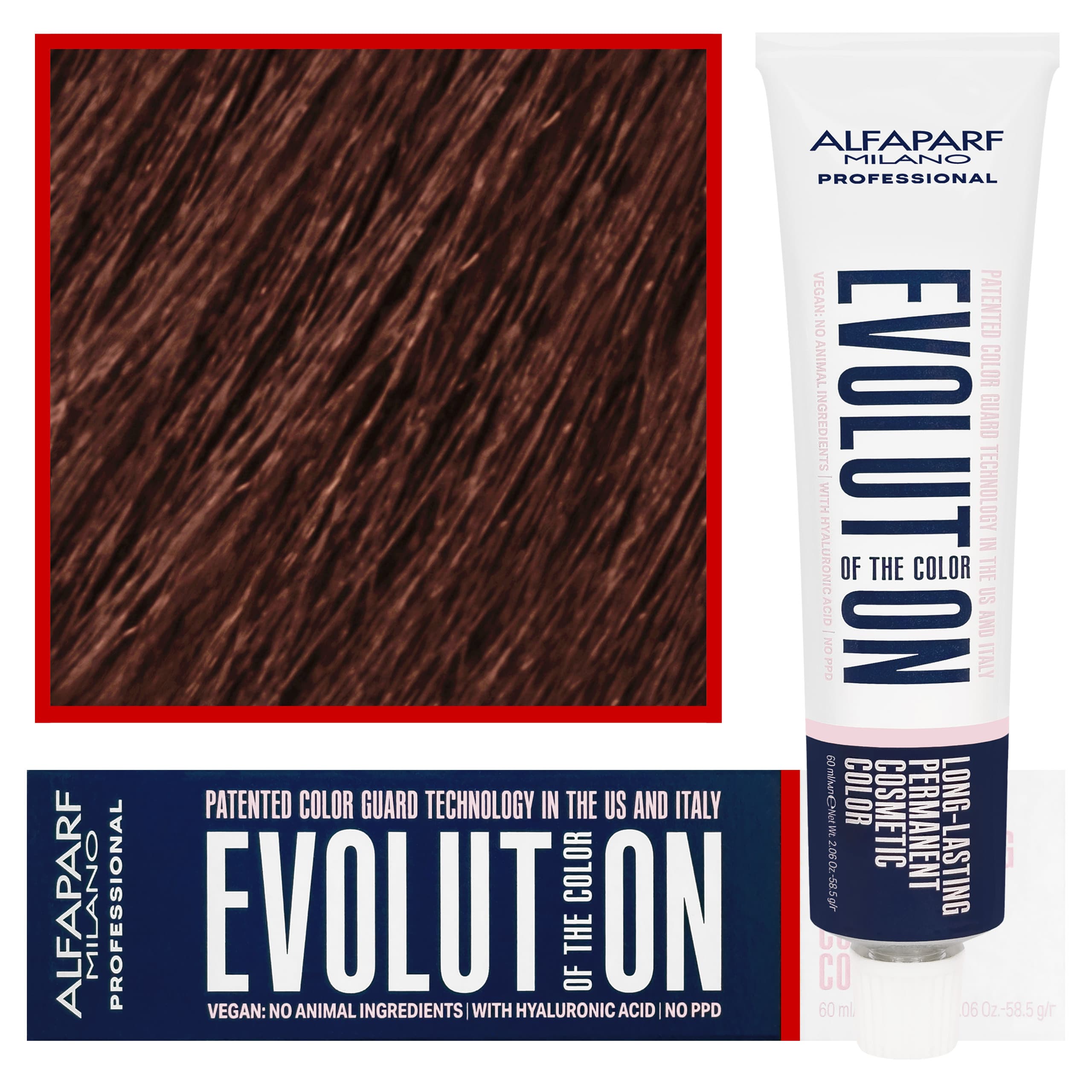 Evolution - wegańska farba do koloryzacji włosów, 7,45 | Średni Miedziany Mahoniowy Blond