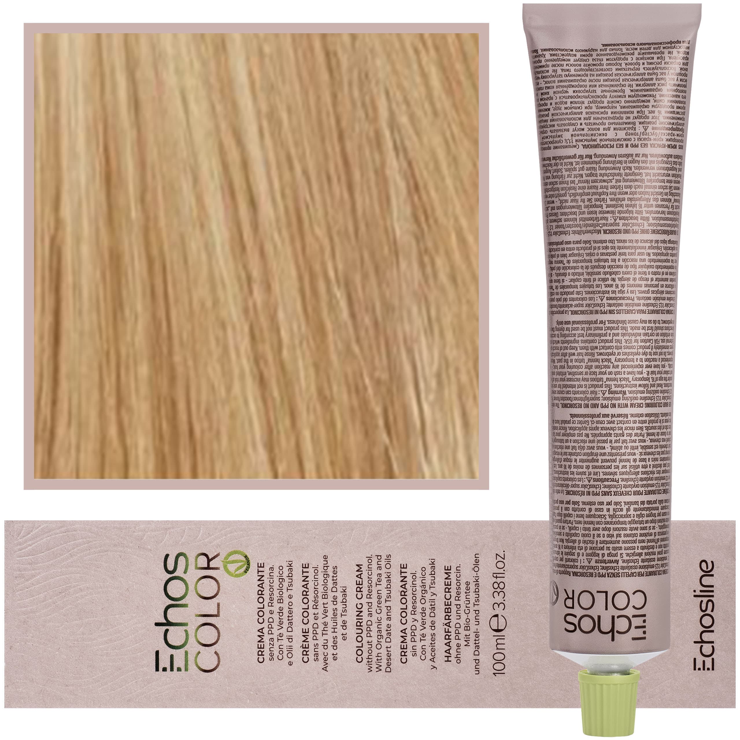 Echos Color Colouring Cream - wegańska farba do włosów, 99,0 | Extra Intensywny/Bardzo Jasny Blond