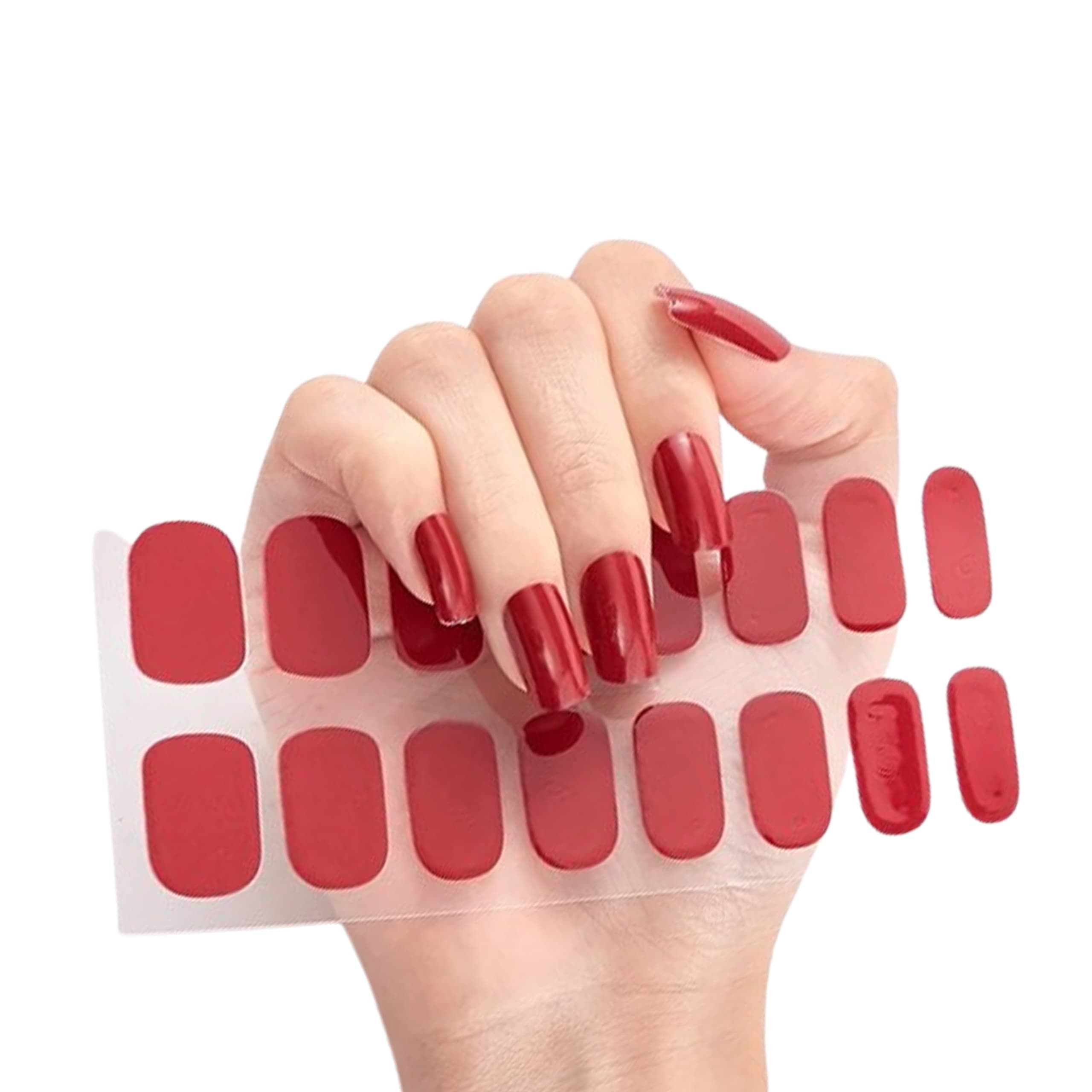 Deni Carte Naklejki Żelowe - naklejki na paznokcie utwardzane UV/LED, różne kolory Dark Red | Ciemny Czerwony