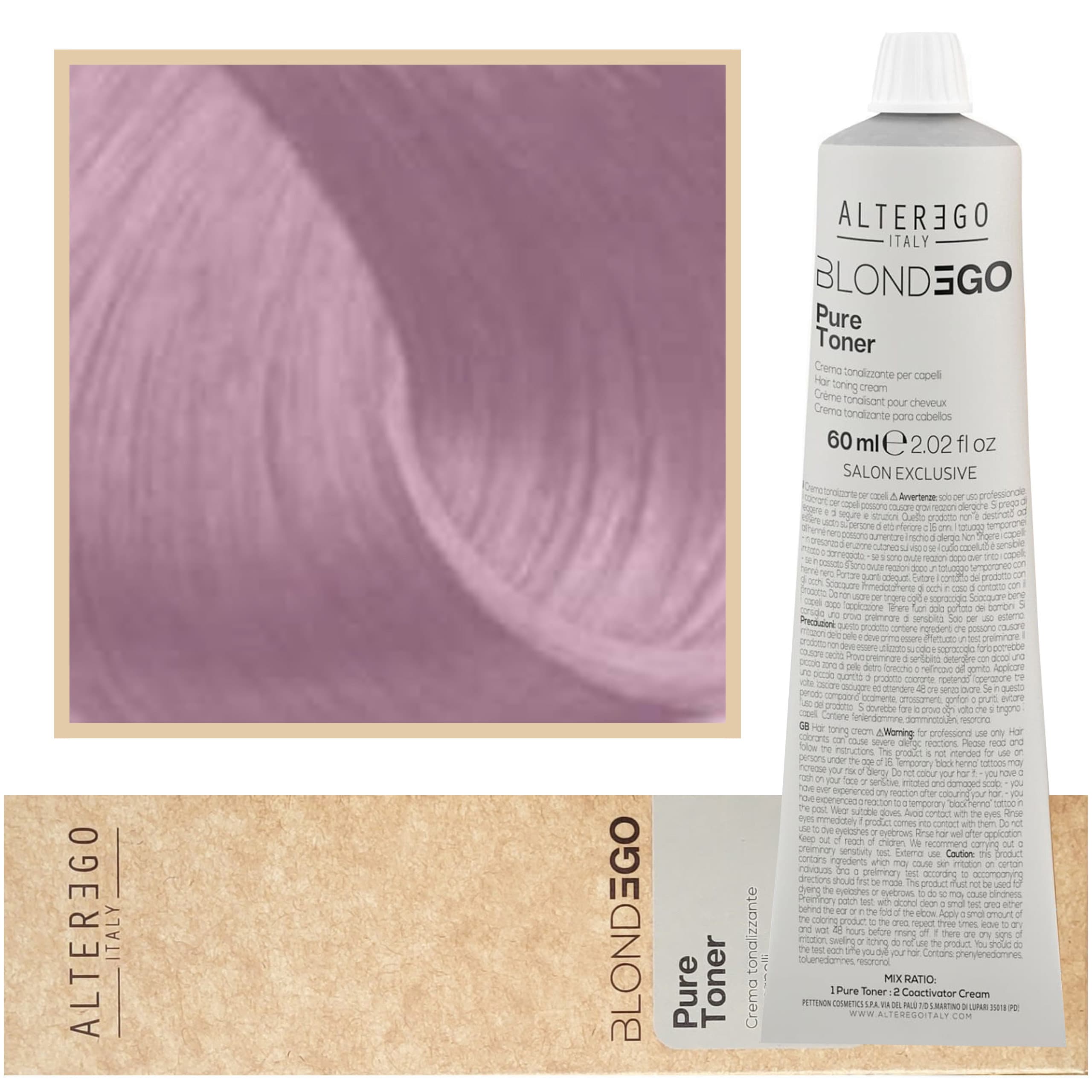 BlondEgo Pure Toner - ochładzający kolor toner do włosów blond, różne kolory, Cipria Dusty Pink | Pastelowy Blond