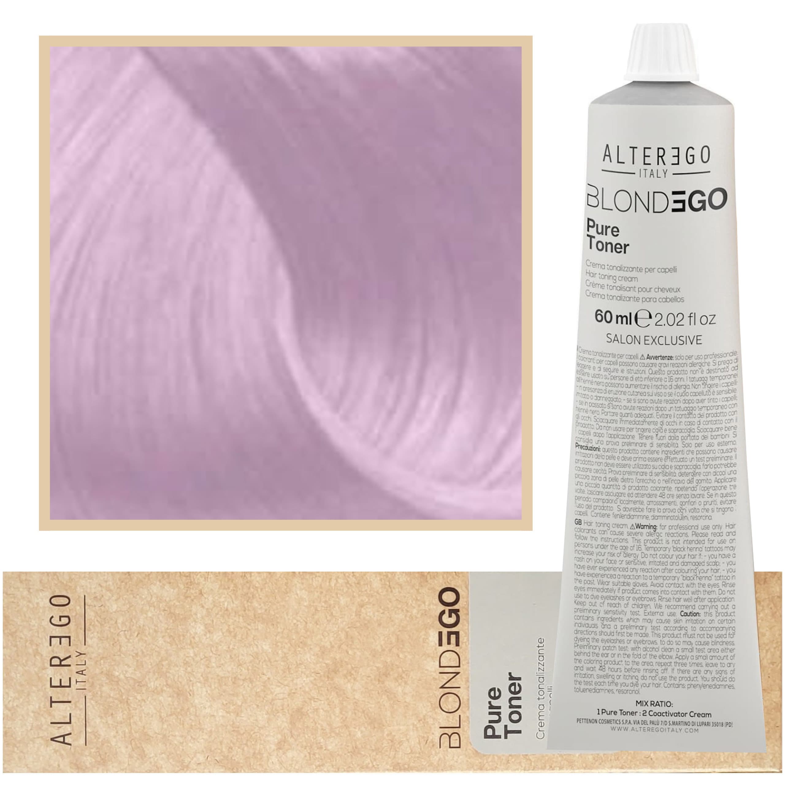 BlondEgo Pure Toner - ochładzający kolor toner do włosów blond, różne kolory, Platinum | Popielaty Blond