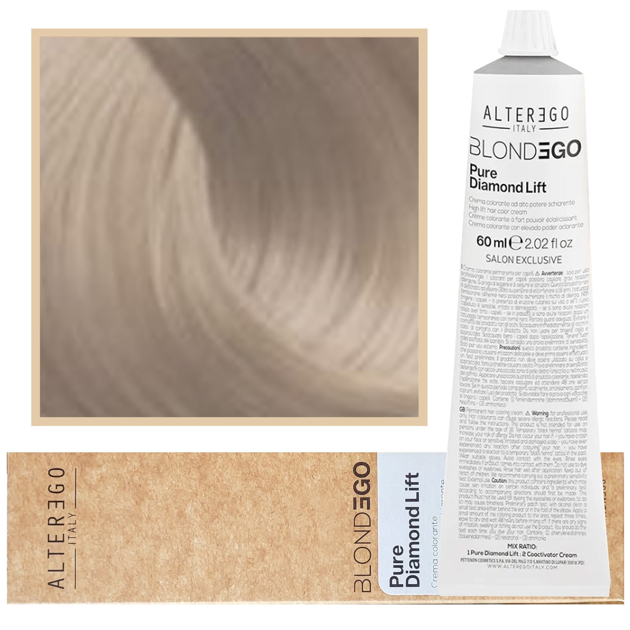 Blondego Pure Diamond Lift - farba do włosów blond, różne kolory, HL.1 Ash | Popielaty Blond