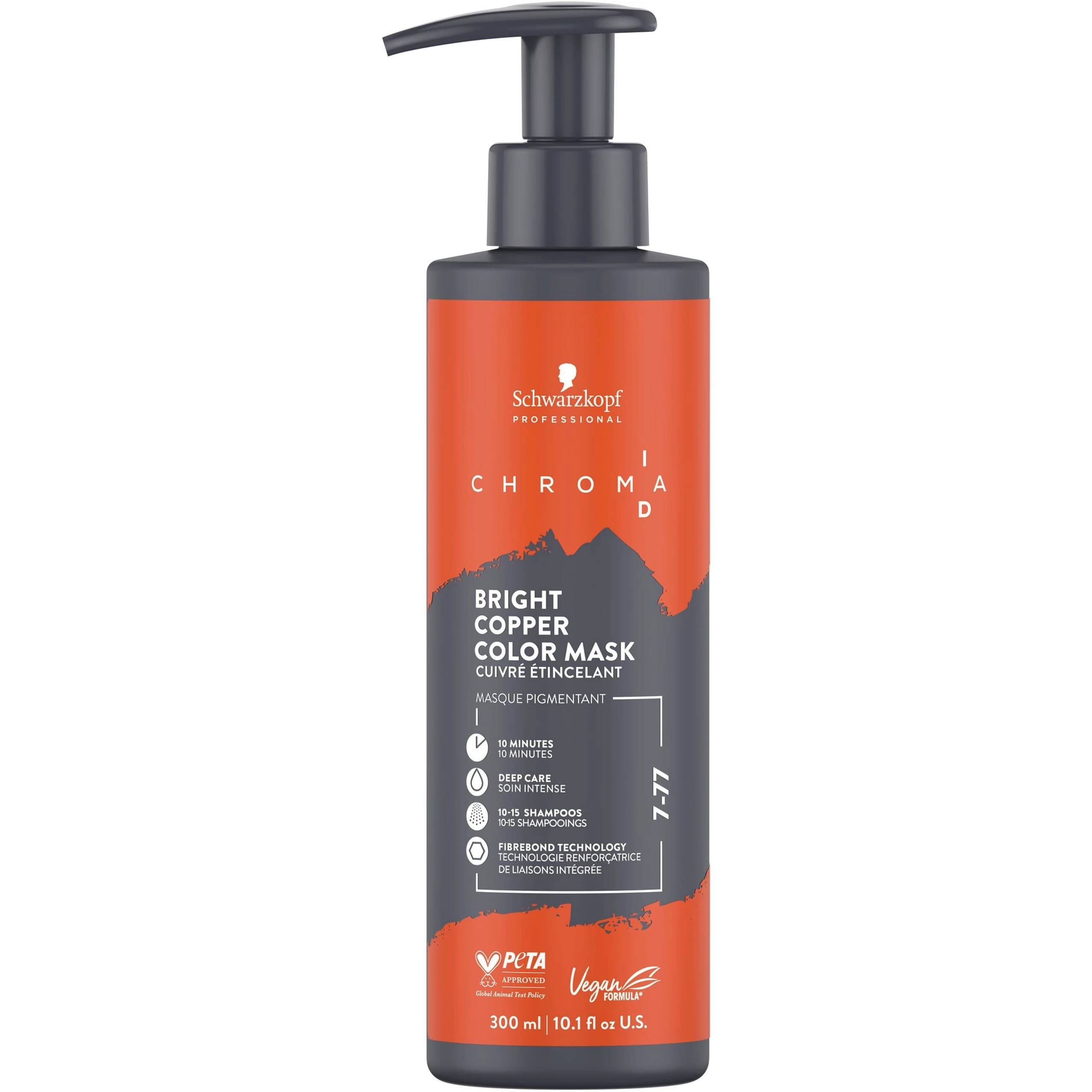 Schwarzkopf Chroma ID Color Mask - maska koloryzująca do włosów, 7-77 Bright Copper | Jasny Miedziany