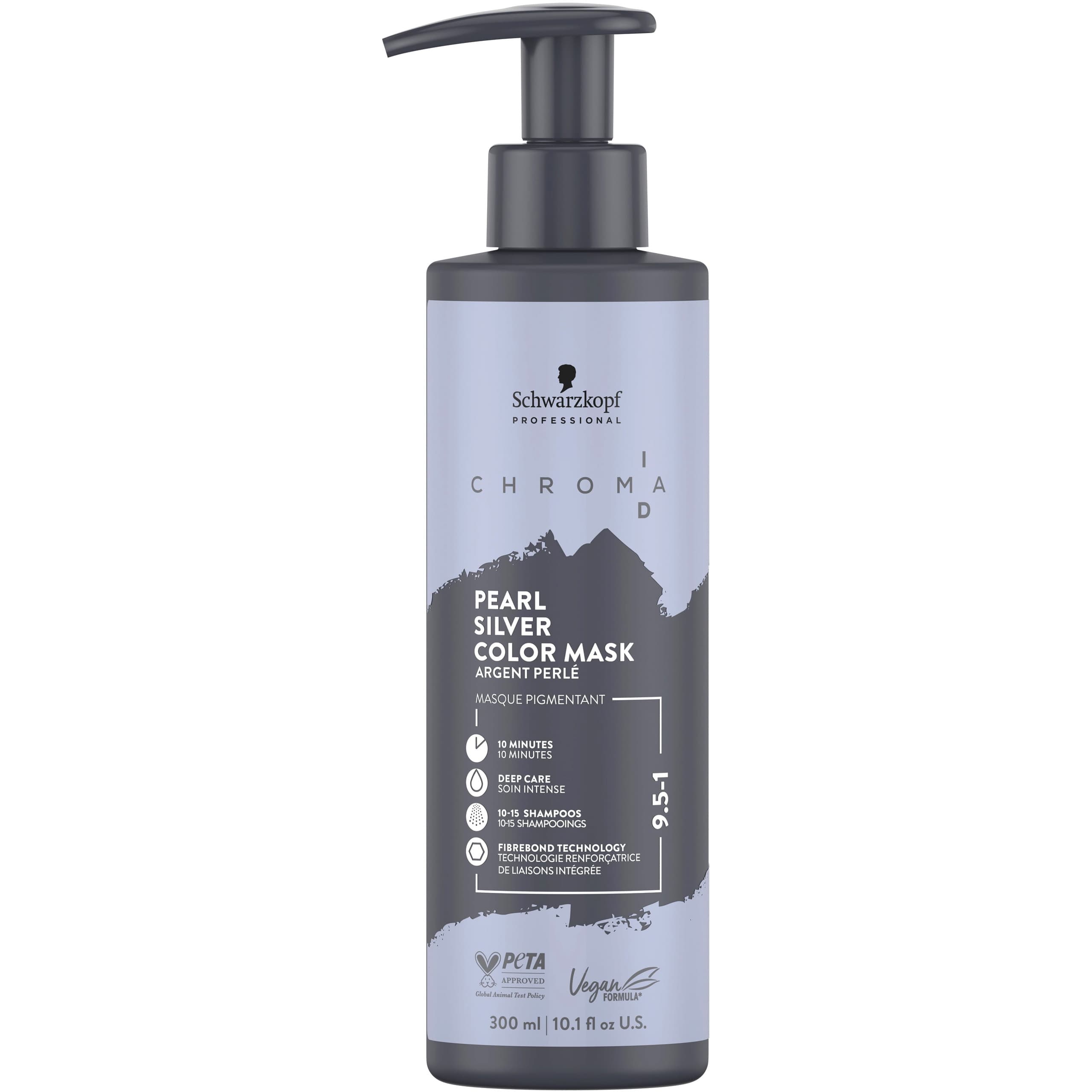 Schwarzkopf Chroma ID Color Mask - maska koloryzująca do włosów, 9.5-1 Pearl Silver | Perłowy Srebrny