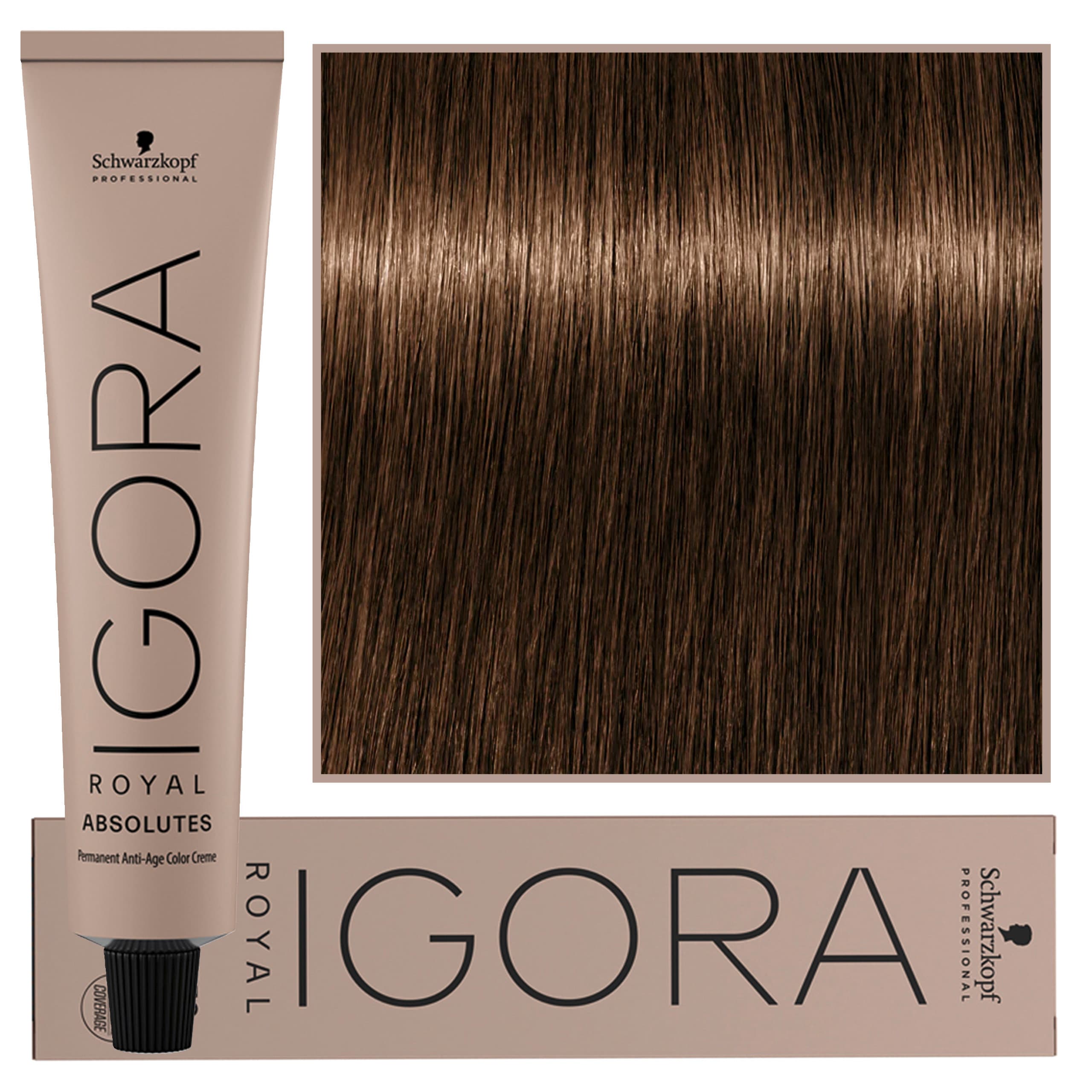 Igora Royal Absolutes - trwała farba do włosów z kolagenem, 5-50 | Jasny Brąz Złoty Naturalny