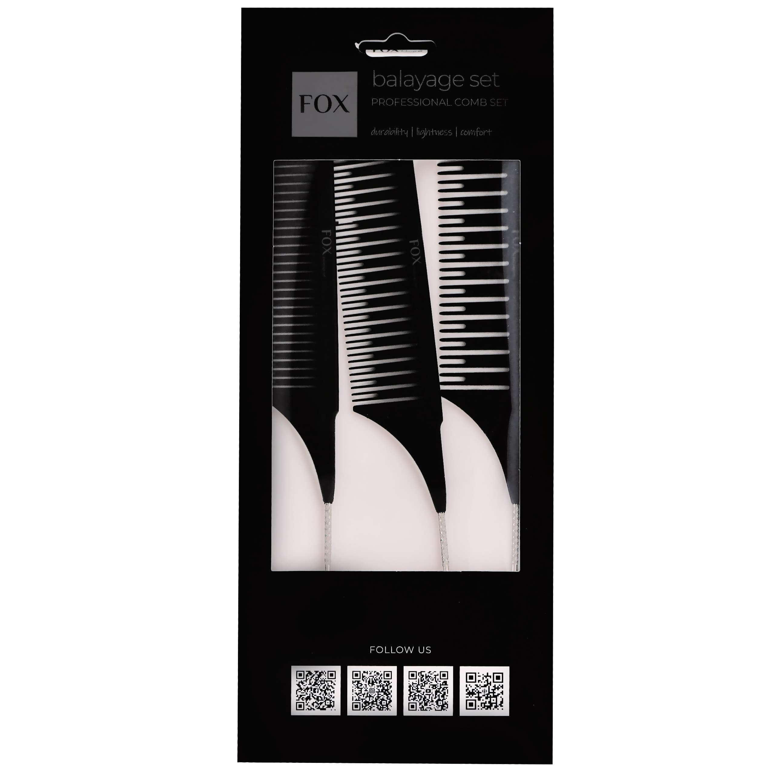 Balayage Set Black - komplet grzebieni do balejażu
