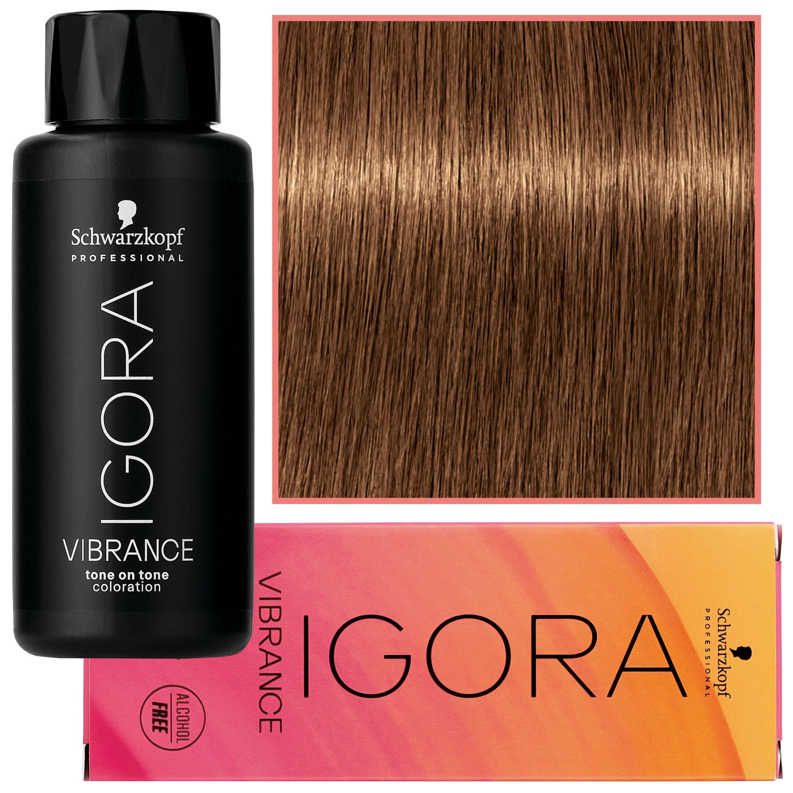 Igora Vibrance – półtrwała farba do włosów bez amoniaku, 7-55 | Średni Blond Złoty Ekstra