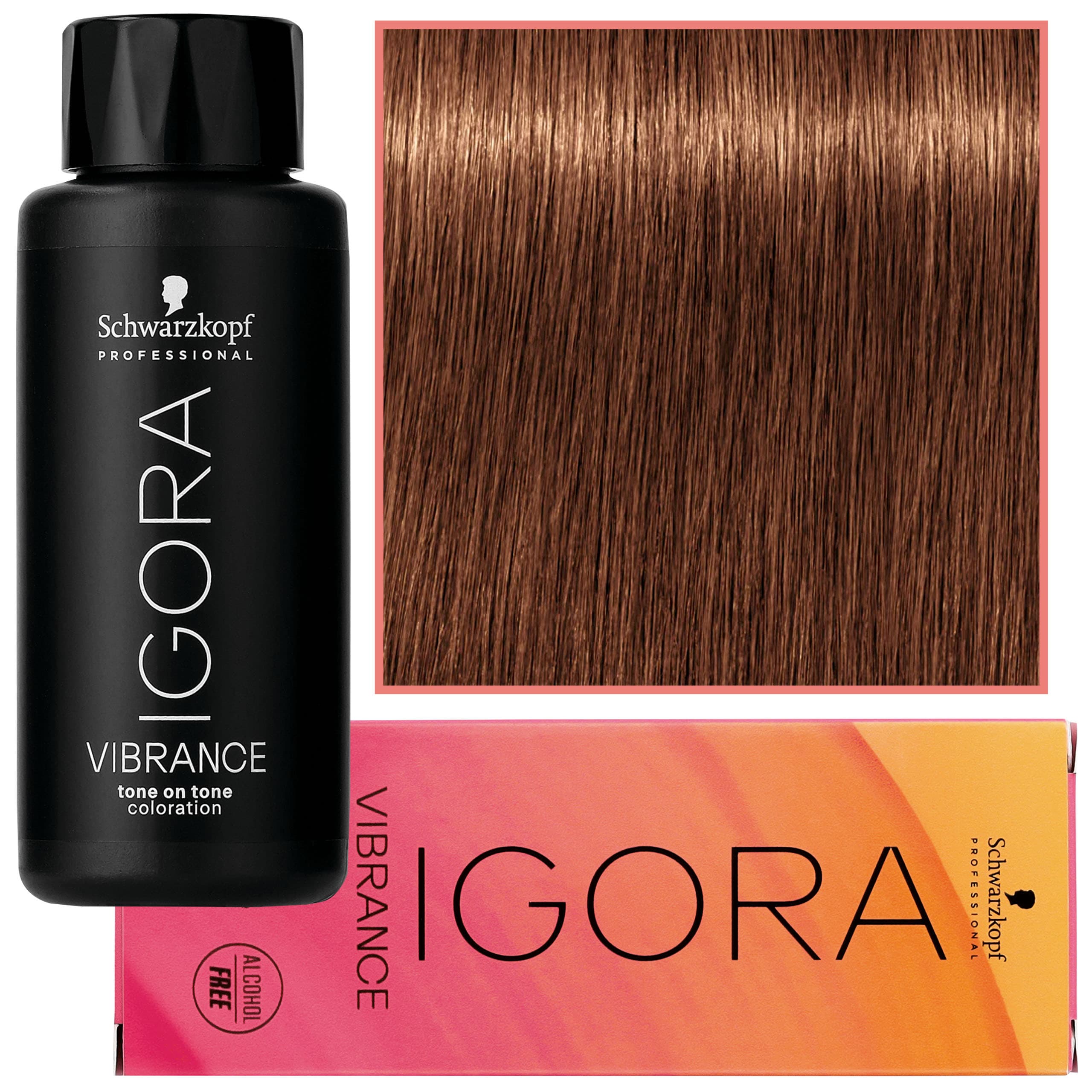 Igora Vibrance – półtrwała farba do włosów bez amoniaku, 7-57 | Średni Blond Złoty Miedziany