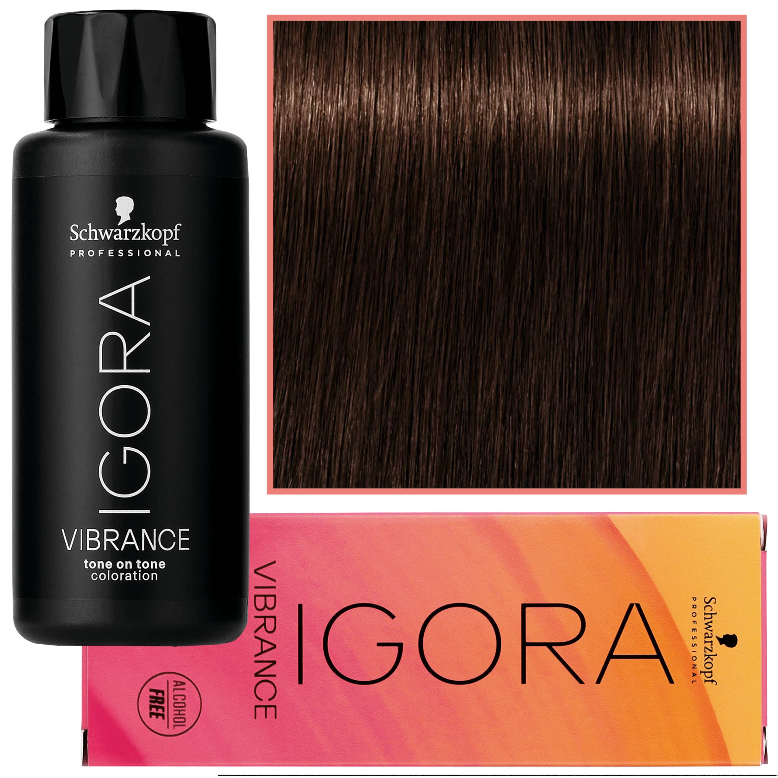 Igora Vibrance – półtrwała farba do włosów bez amoniaku, 4-6 | Średni Brąz Czekoladowy