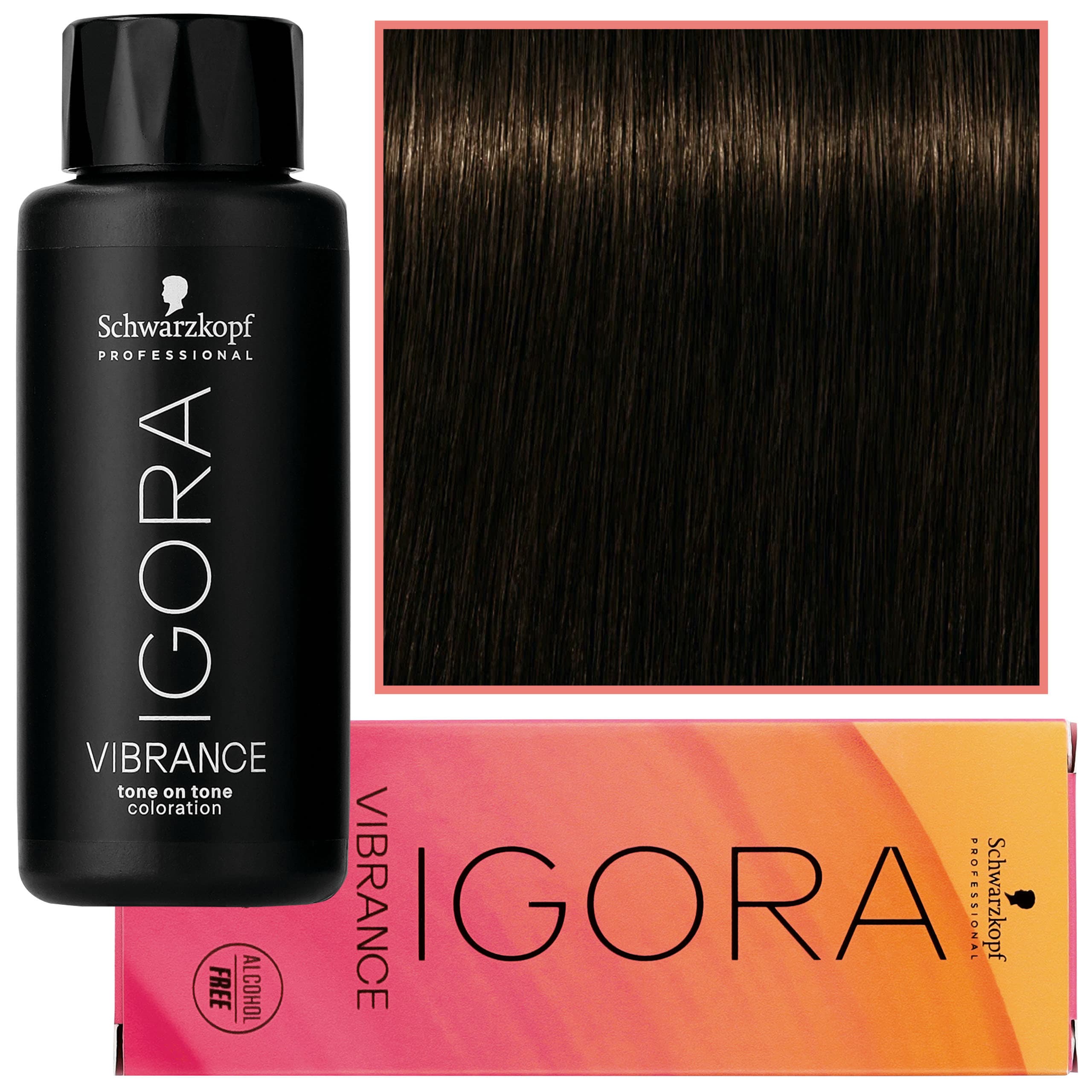 Igora Vibrance – półtrwała farba do włosów bez amoniaku, 4-68 | Średni Brąz Czekoladowo-Czerwony