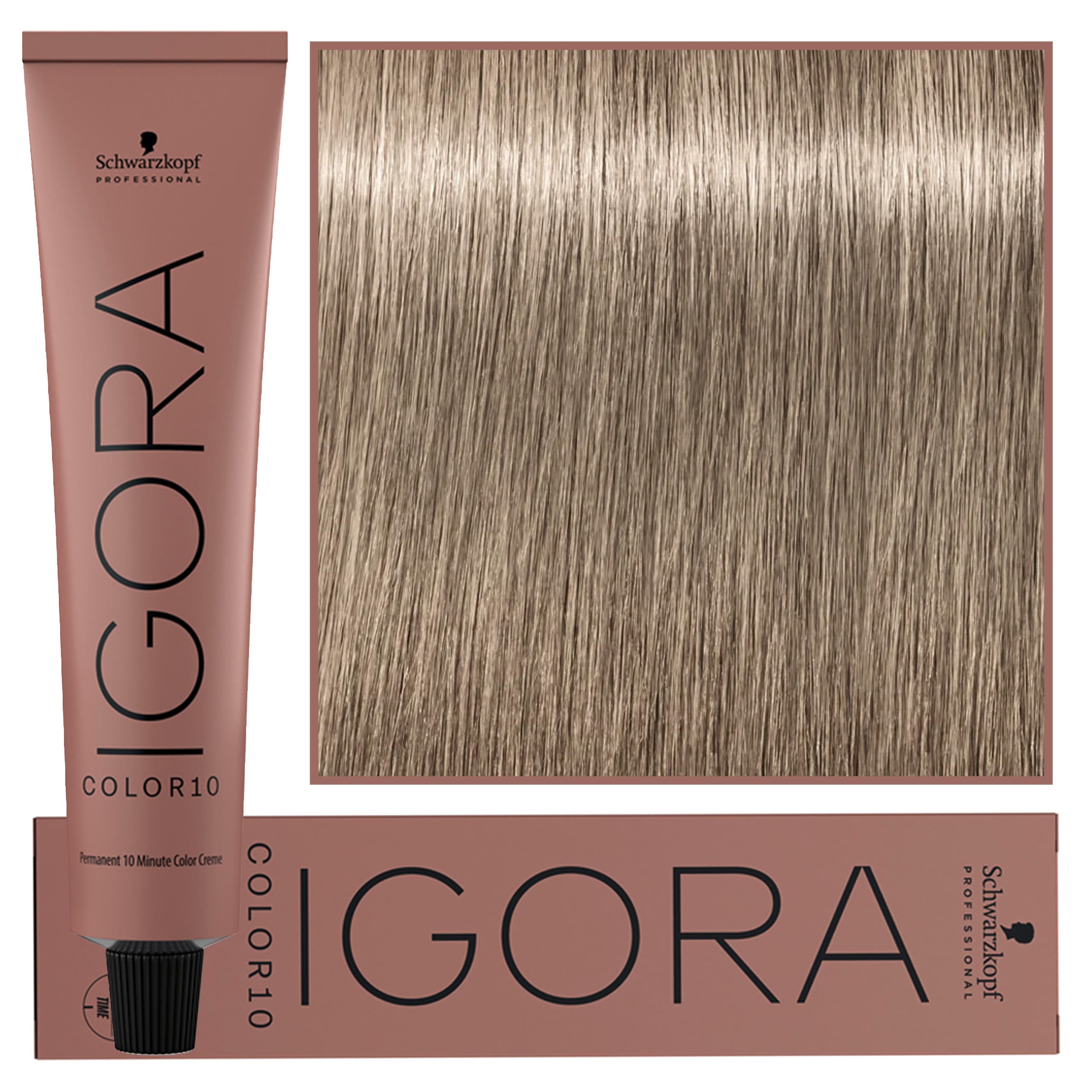 Igora Royal Color 10 – 10-minutowa farba do włosów, 9-12 | Ekstra Jasny Blond Cendre Popielaty