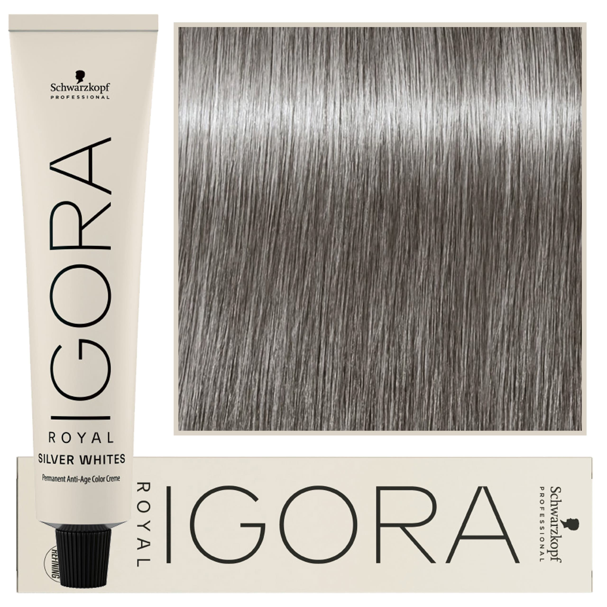 IGORA Royal Absolutes SilverWhite tonująca demi-permanentna farba do włosów srebrnych i białych odcień Slate Grey