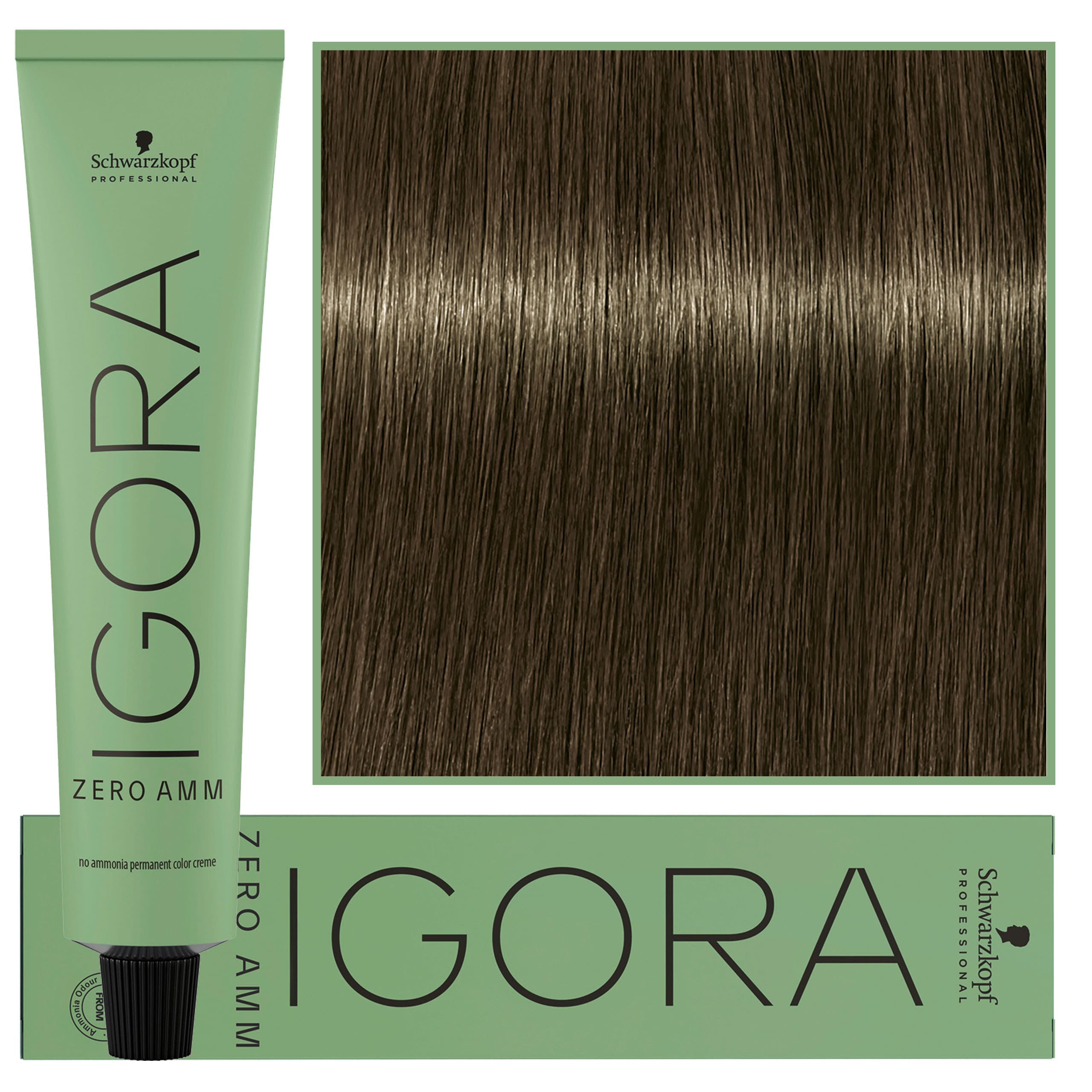 Igora Zero Amm - profesjonalna farba do włosów bez amoniaku, 6-31 | Ciemny Blond Matowy Cendre
