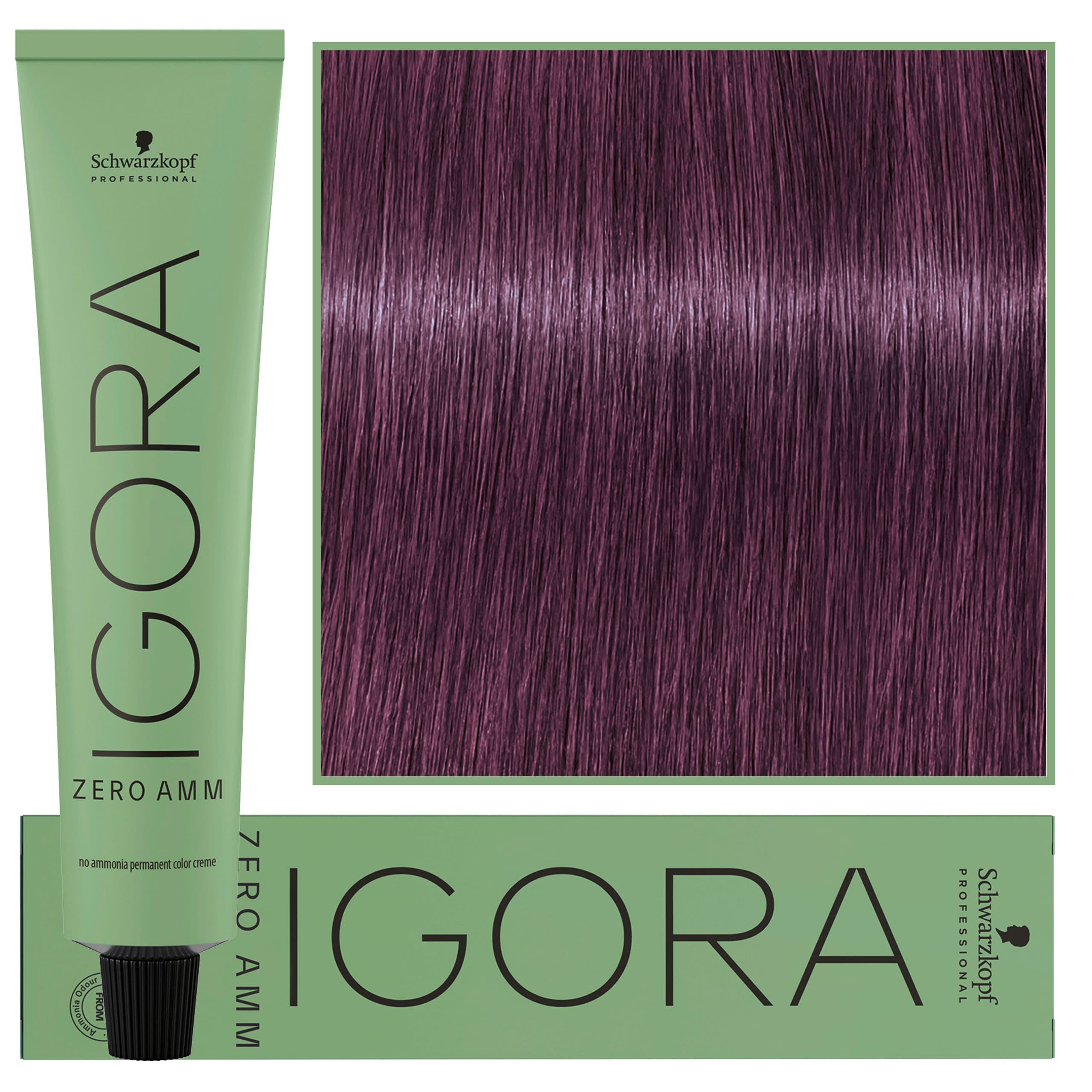 Igora Zero Amm - profesjonalna farba do włosów bez amoniaku, 6-99 | Ciemny Blond Fioletowy Ekstra