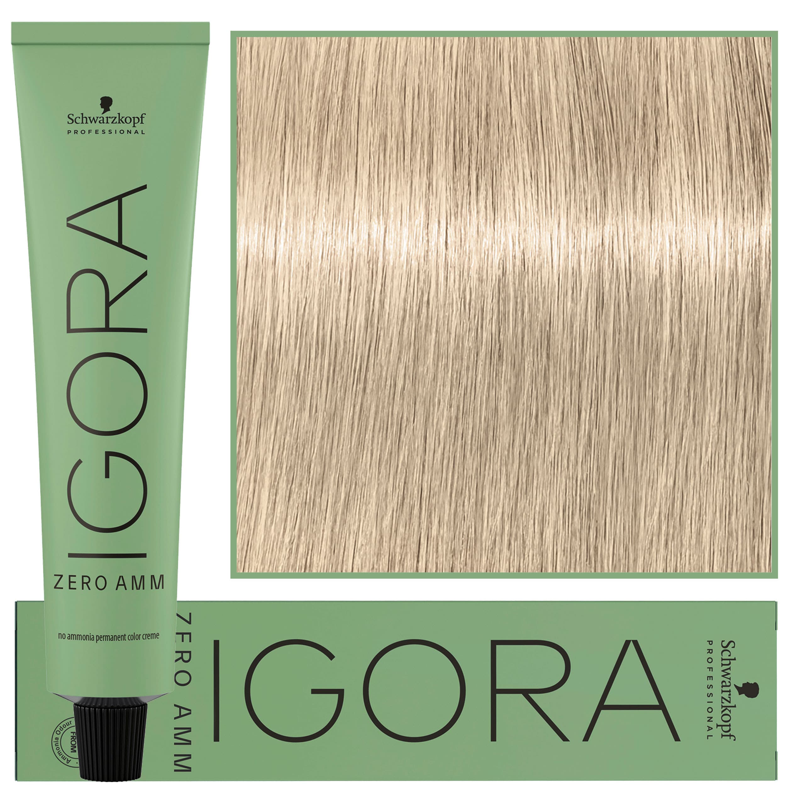 Igora Zero Amm - profesjonalna farba do włosów bez amoniaku, 10-2 | Ultra Blond Popielaty