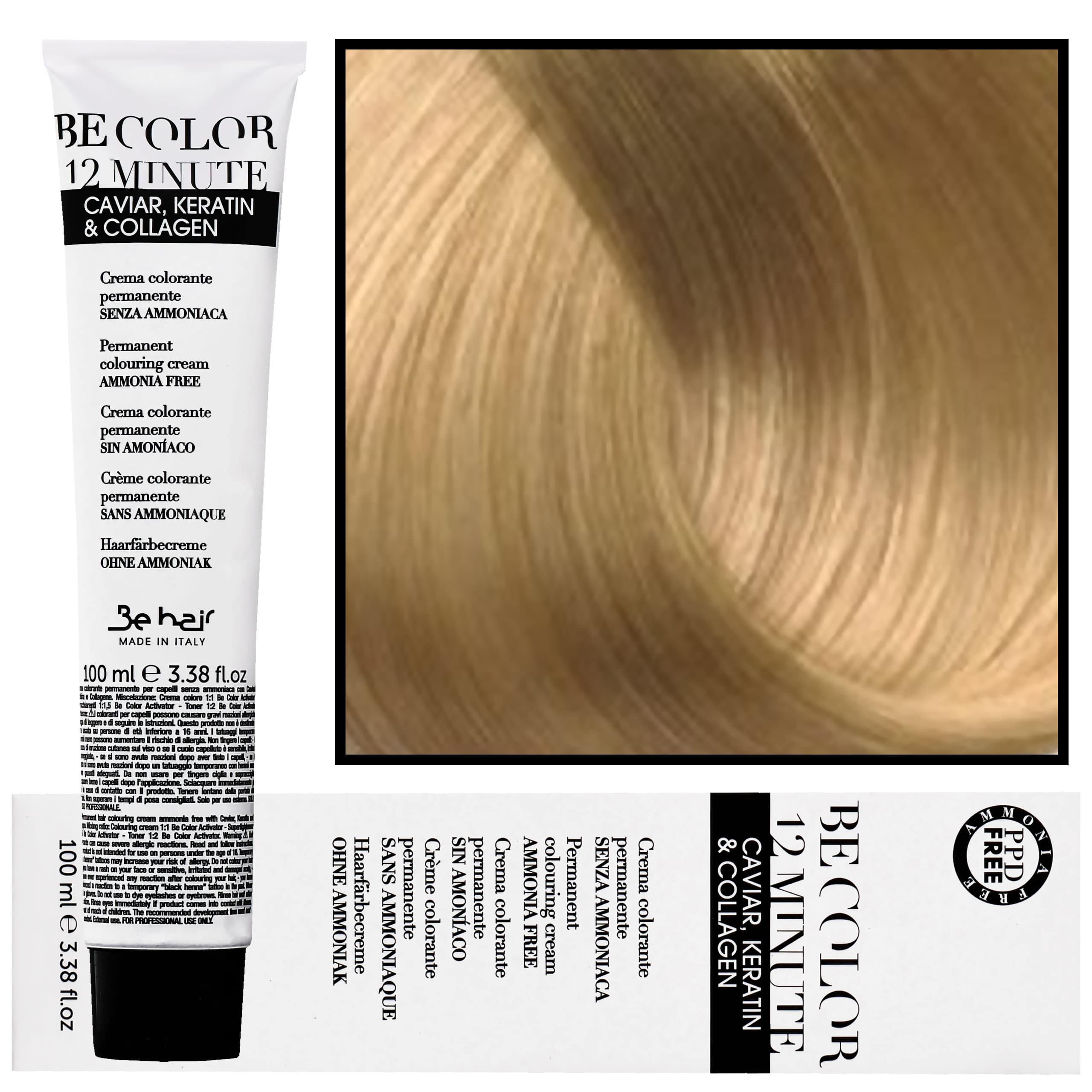 Be Color 12 minute - farba do włosów bez amoniaku, 10,3 | Bardzo Jasny Blond Złoty Extra