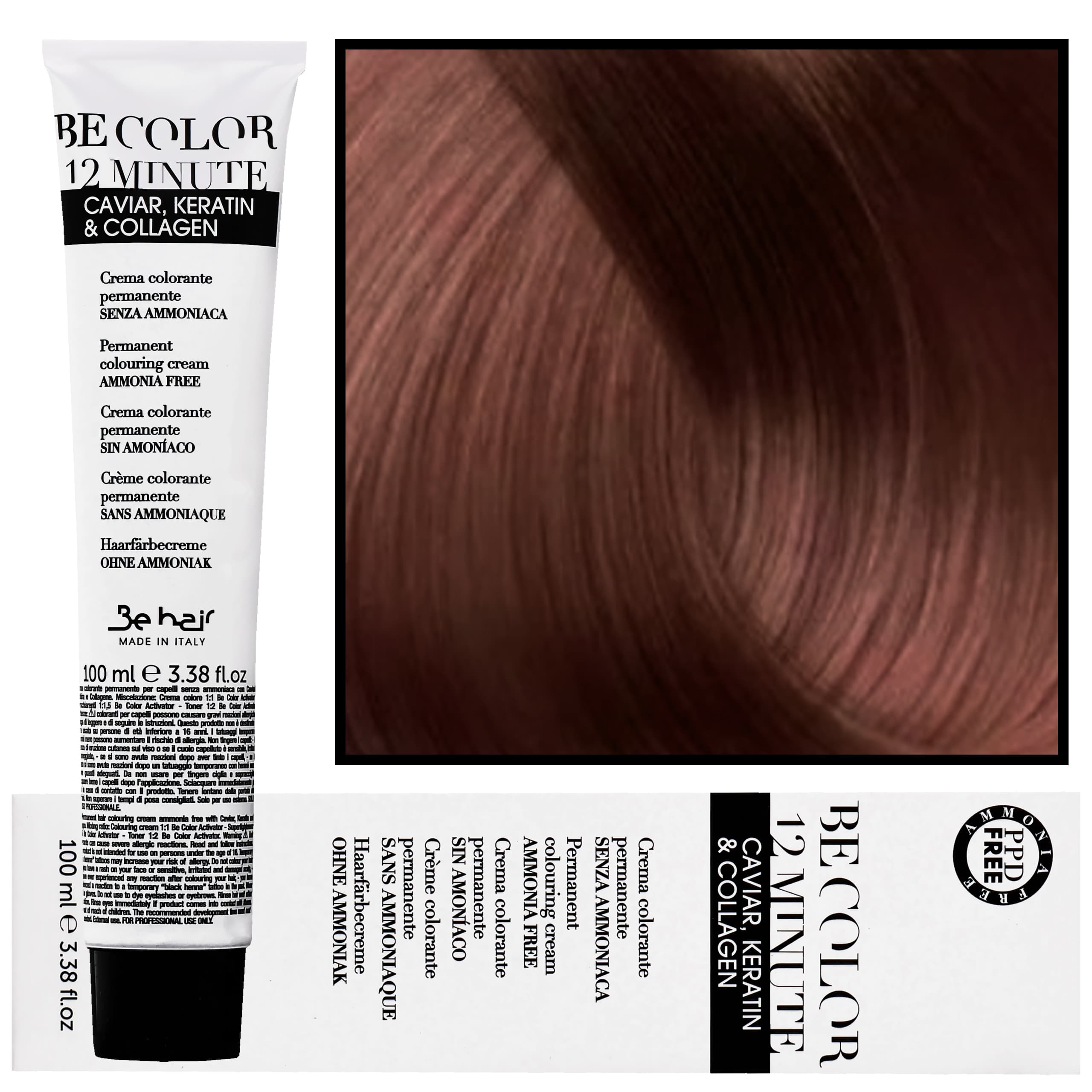 Be Color 12 minute - farba do włosów bez amoniaku, 7,7 | Średni Blond Brązowy