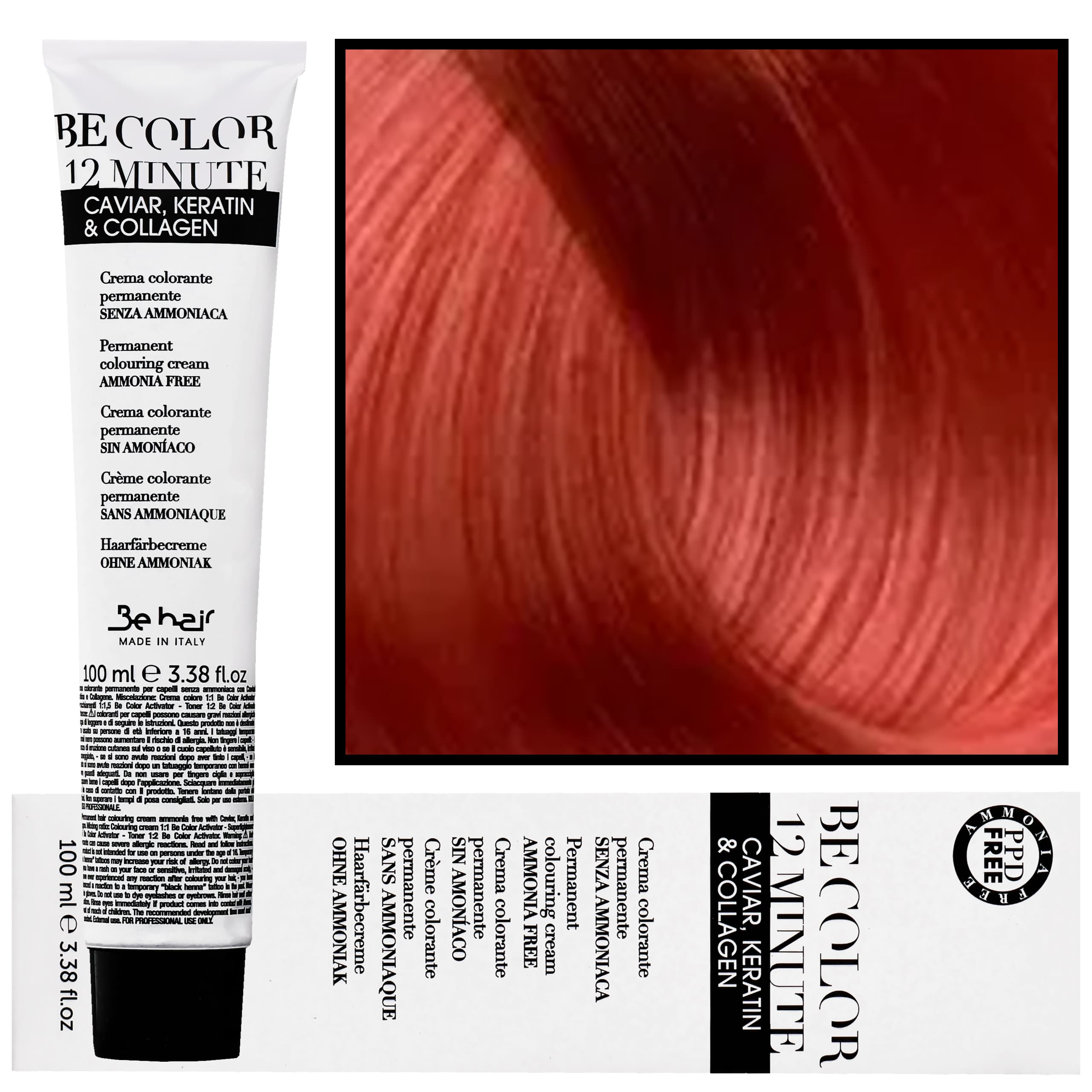 Be Color 12 minute - farba do włosów bez amoniaku, 7,6 | Blond Czerwony