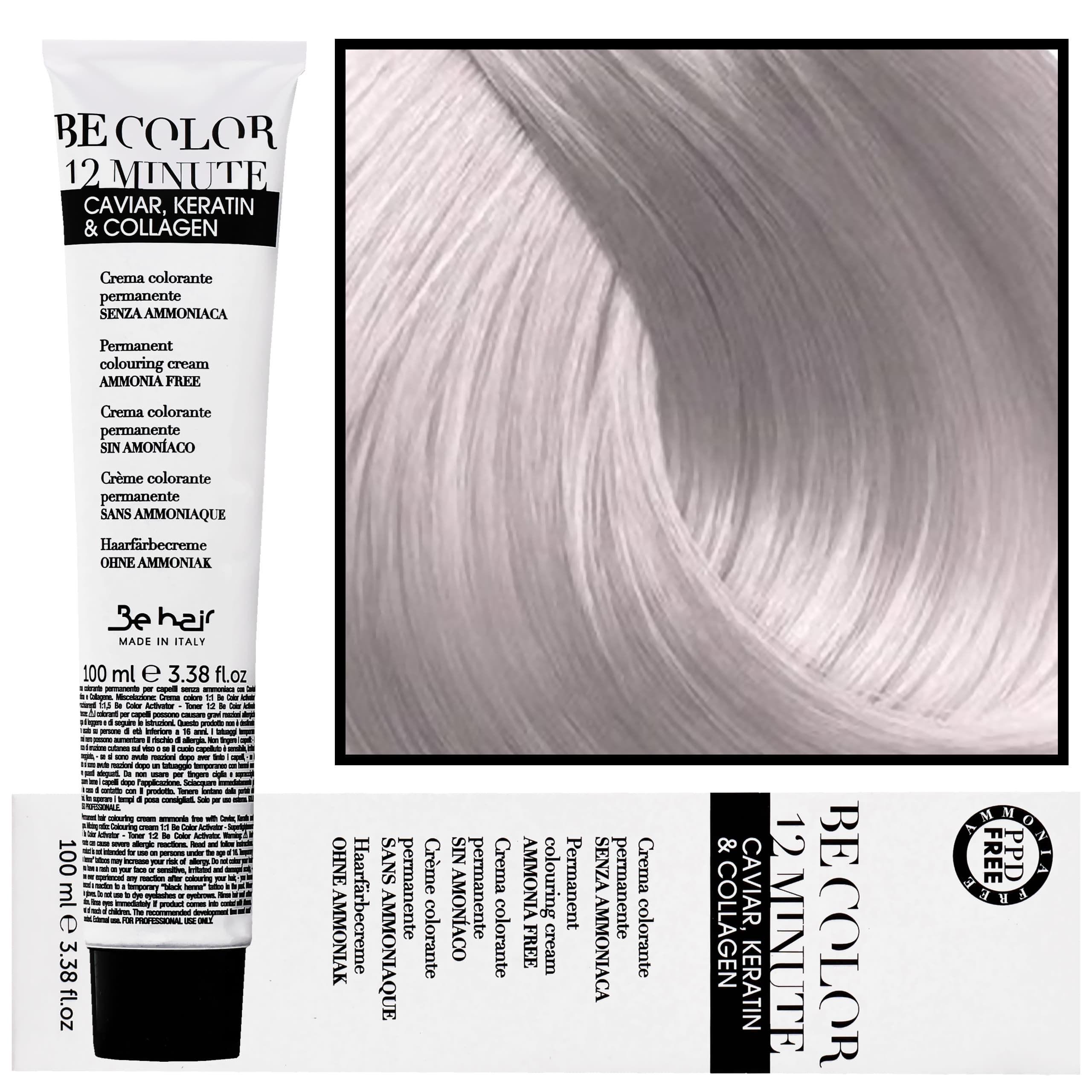 Be Color 12 minute - farba do włosów bez amoniaku, 9,8 | Bardzo Jasny Blond Beżowy