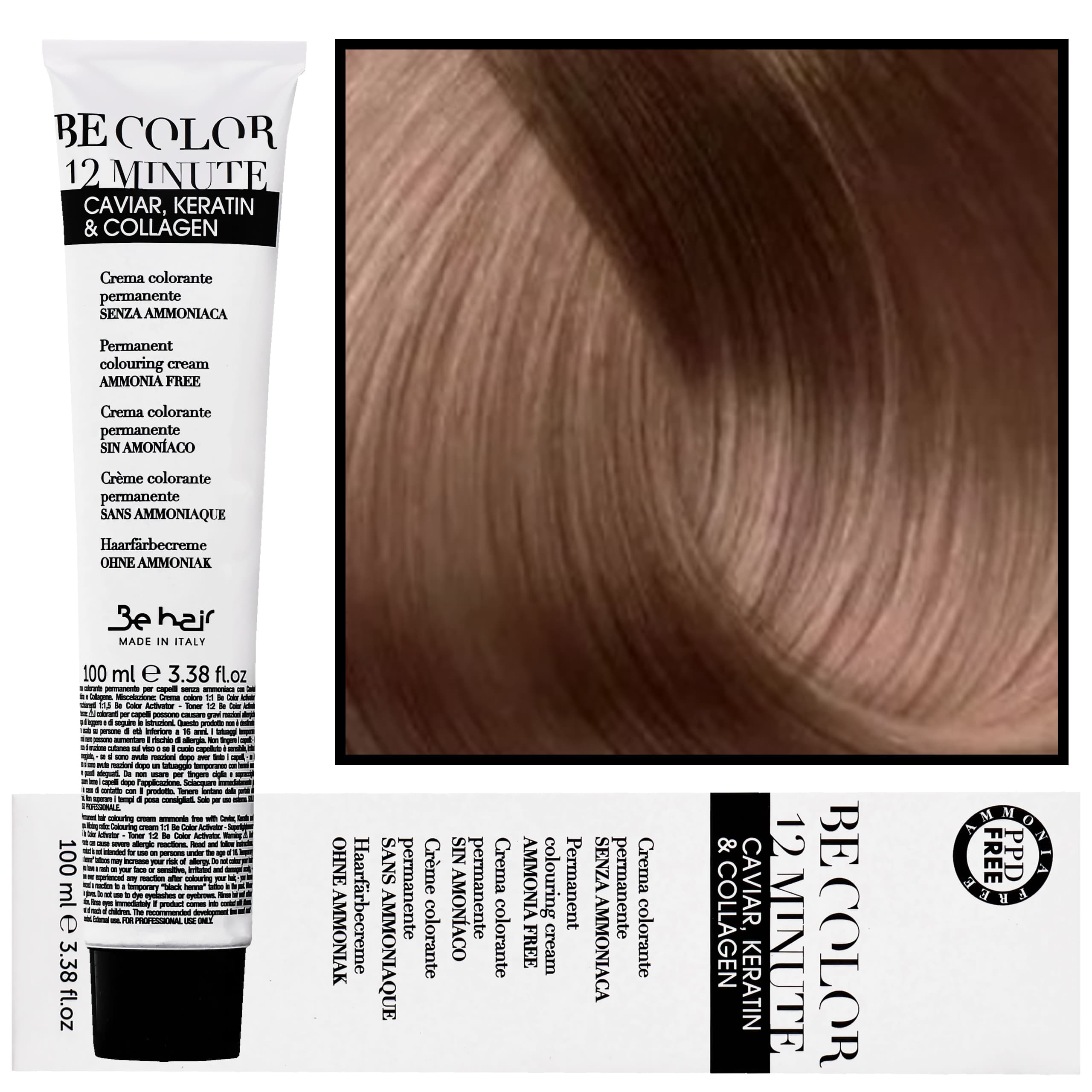Be Color 12 minute - farba do włosów bez amoniaku, 7,3 | Średni Blond Złoty