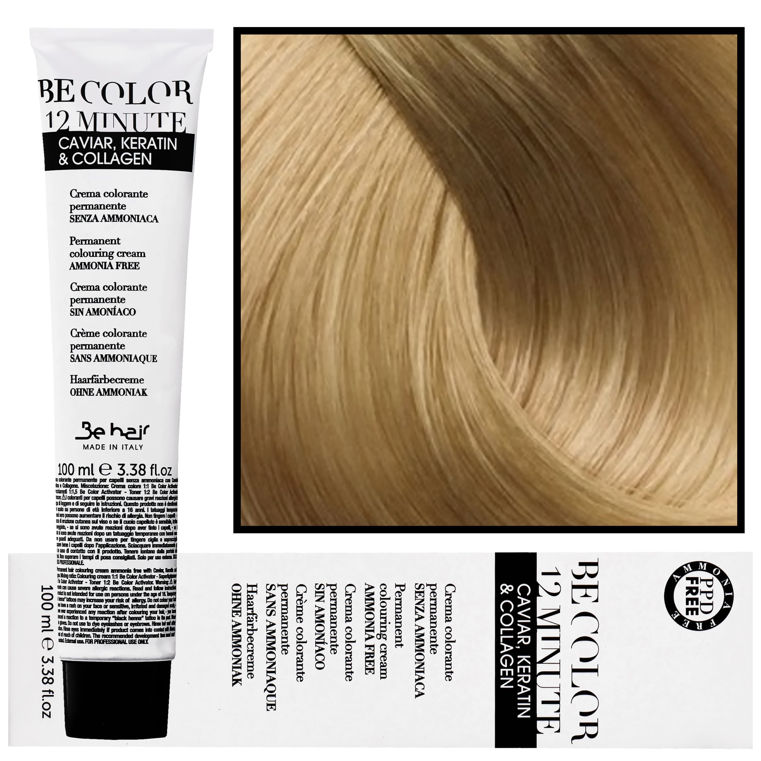 Be Color 12 minute - farba do włosów bez amoniaku, 9,7 | Bardzo Jasny Blond Brązowy