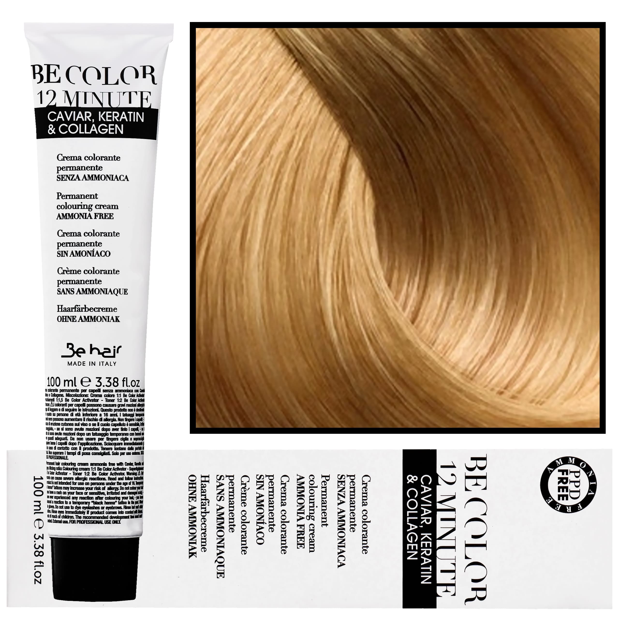 Be Color 12 minute - farba do włosów bez amoniaku, 9,3 | Bardzo Jasny Blond Złoty