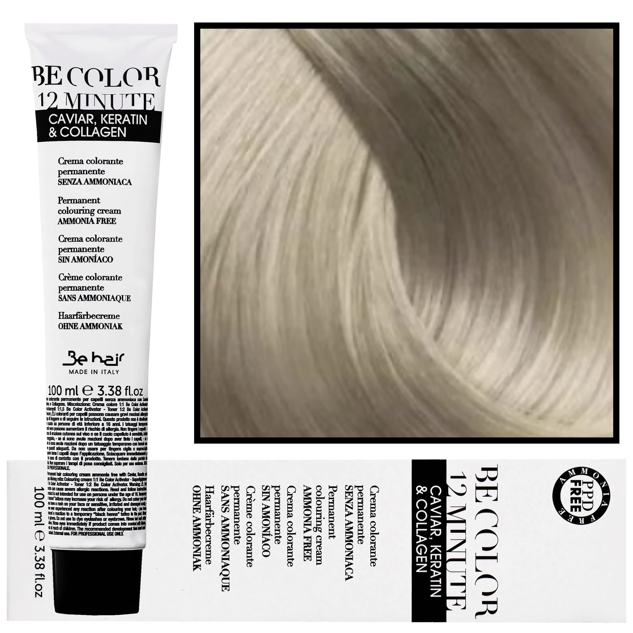 Be Color 12 minute - farba do włosów bez amoniaku, 8,8 | Jasny Blond Beżowy