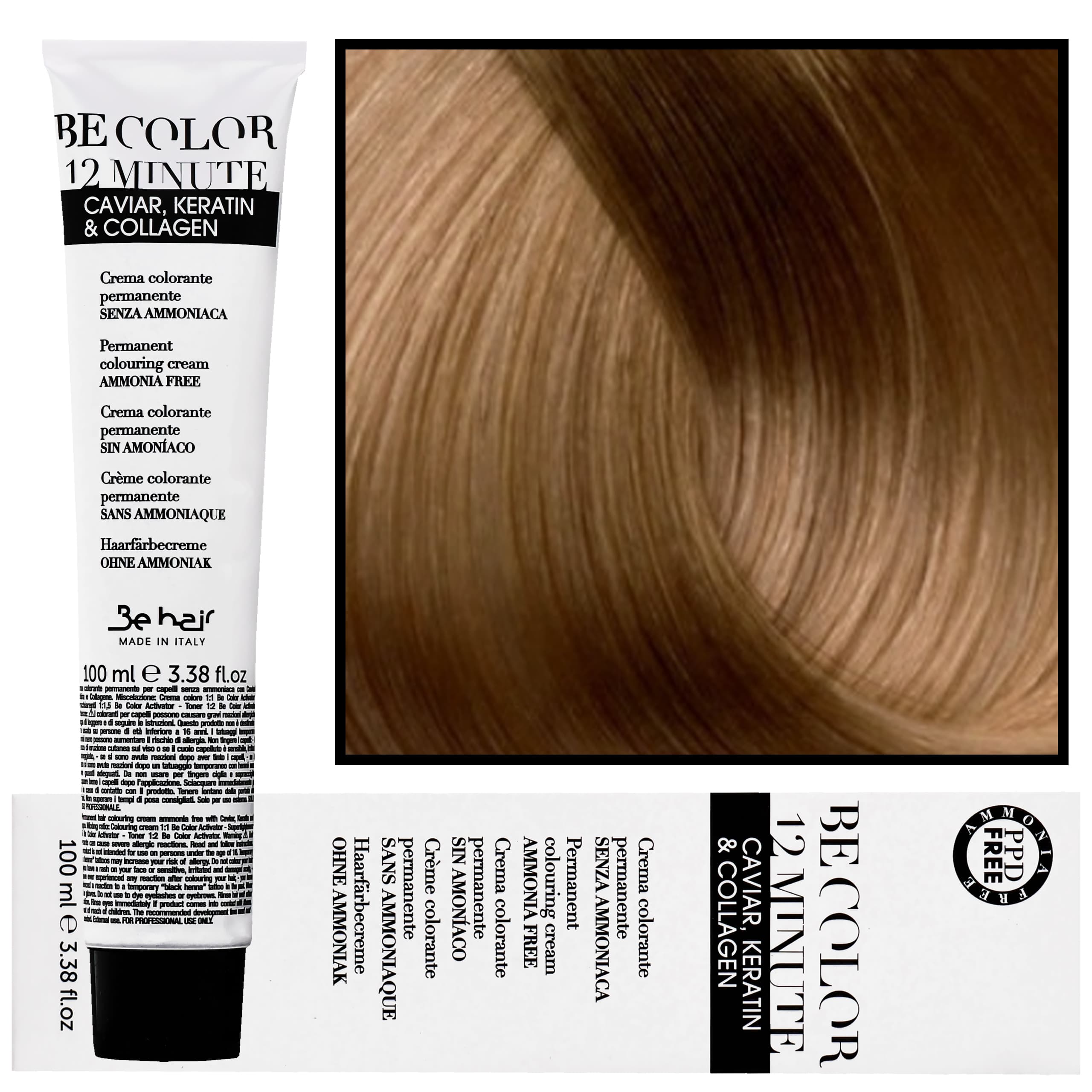 Be Color 12 minute - farba do włosów bez amoniaku, 8,3 | Jasny Blond Złoty