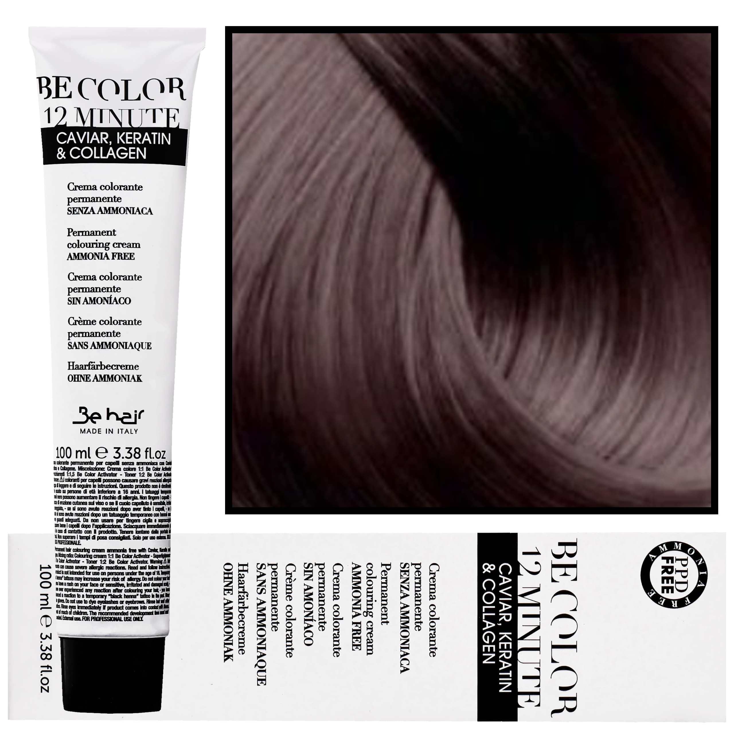 Be Color 12 minute - farba do włosów bez amoniaku, 6,1 | Ciemny Blond Popielaty