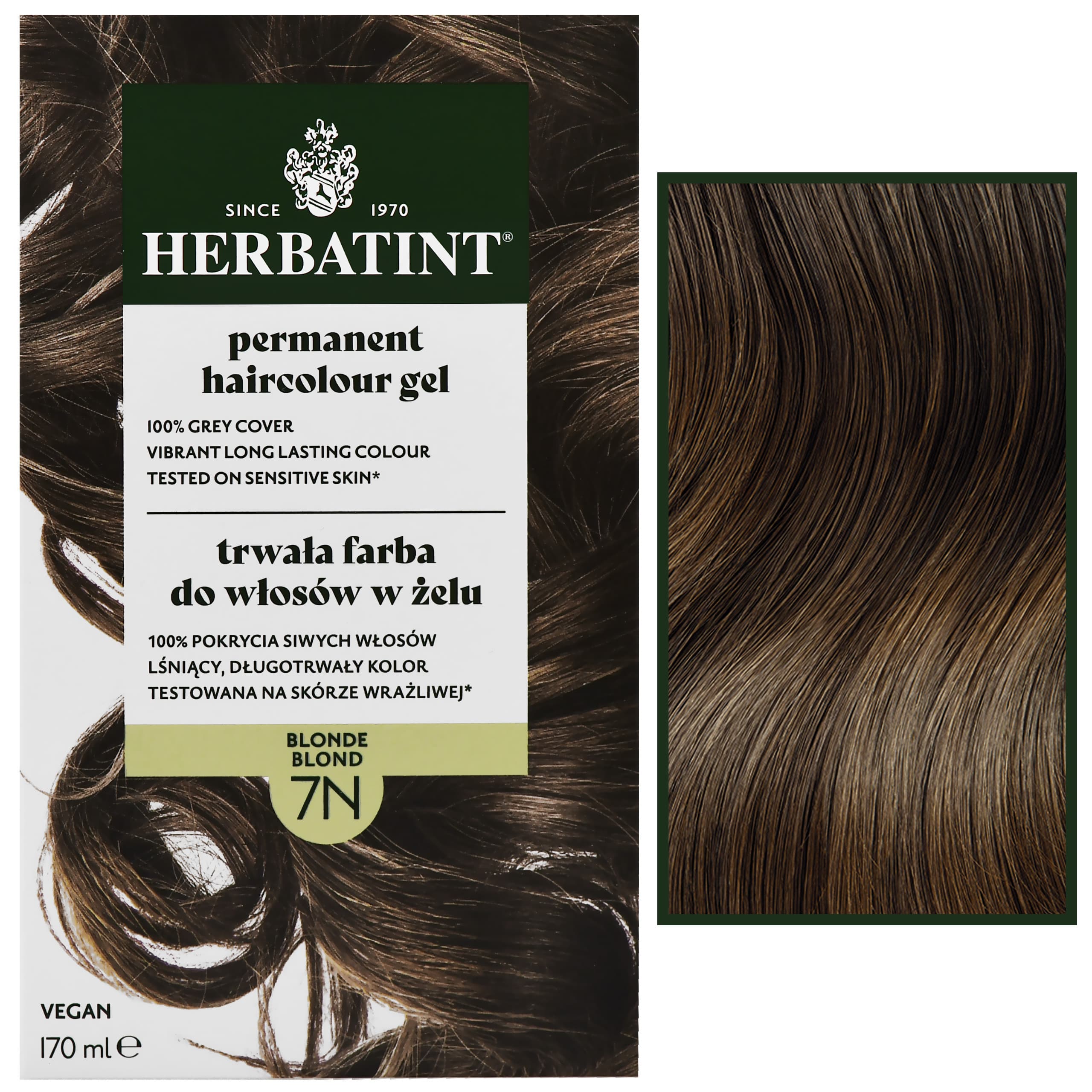 Permanent Haircolour Gel – trwała, ziołowa farba do włosów w żelu, 7N | Blond