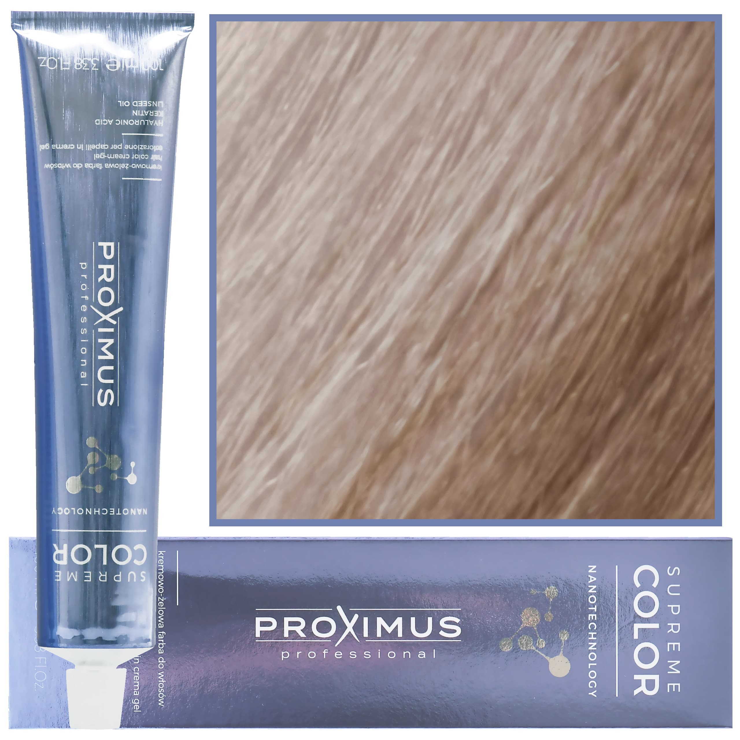 Proximus Supreme Color Nanotechnology – profesjonalna farba do włosów z kwasem hialuronowym, 11,1 | Super Rozjaśniający Popielaty Blond