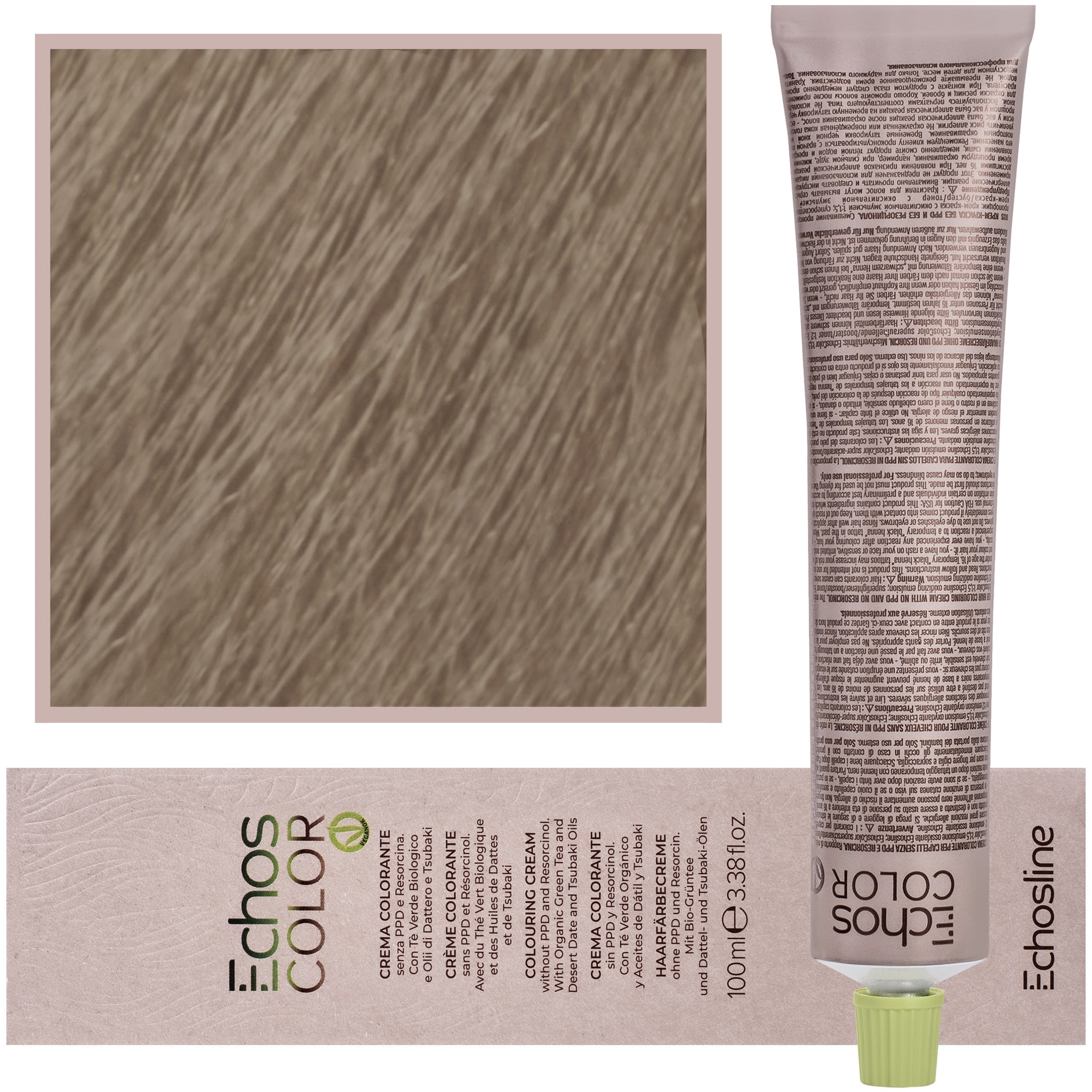 Echos Color Colouring Cream - wegańska farba do włosów, 6,13 | Ciemny Blond Naturalny Beżowy