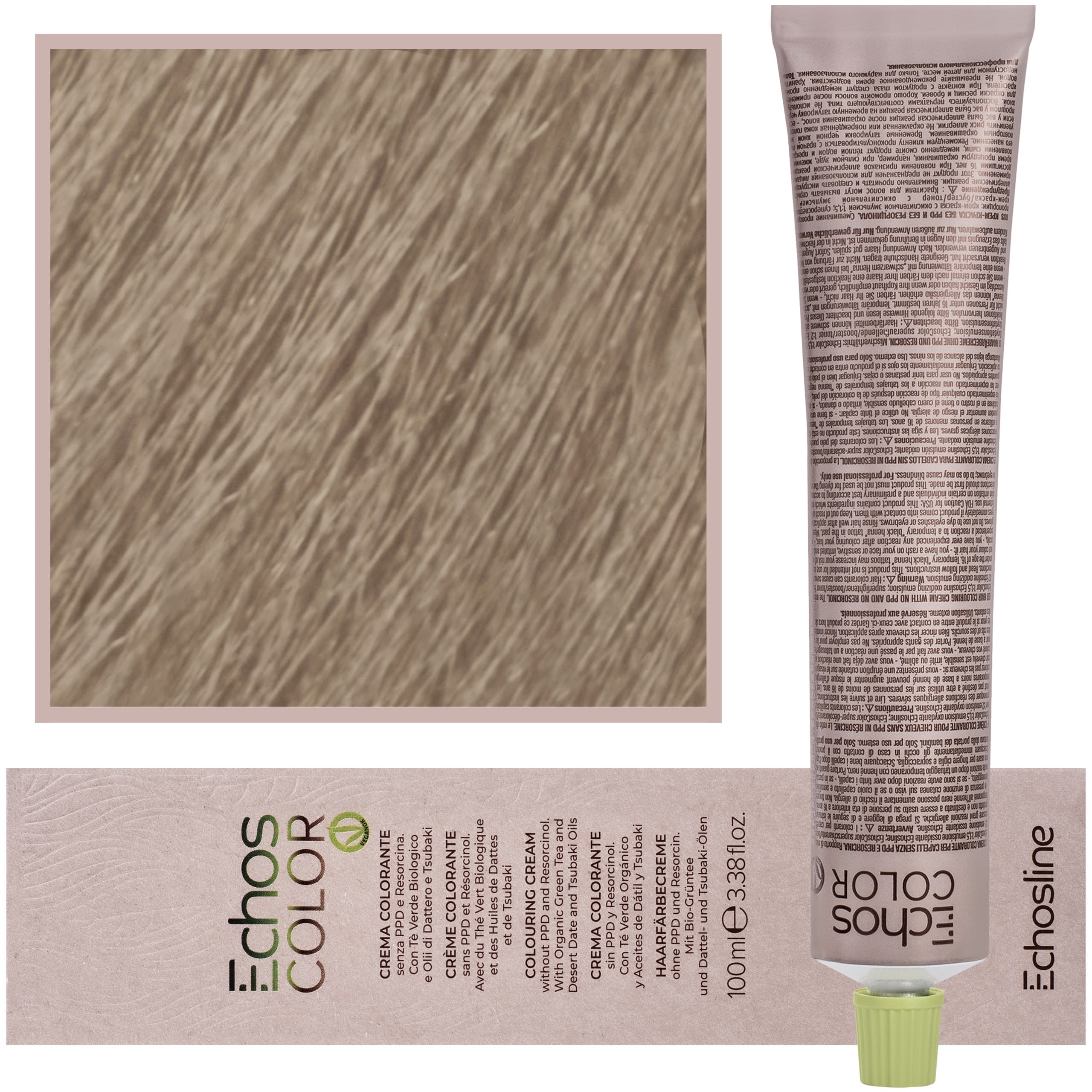 Echos Color Colouring Cream - wegańska farba do włosów, 7,13 | Średni Blond Naturalny Beżowy