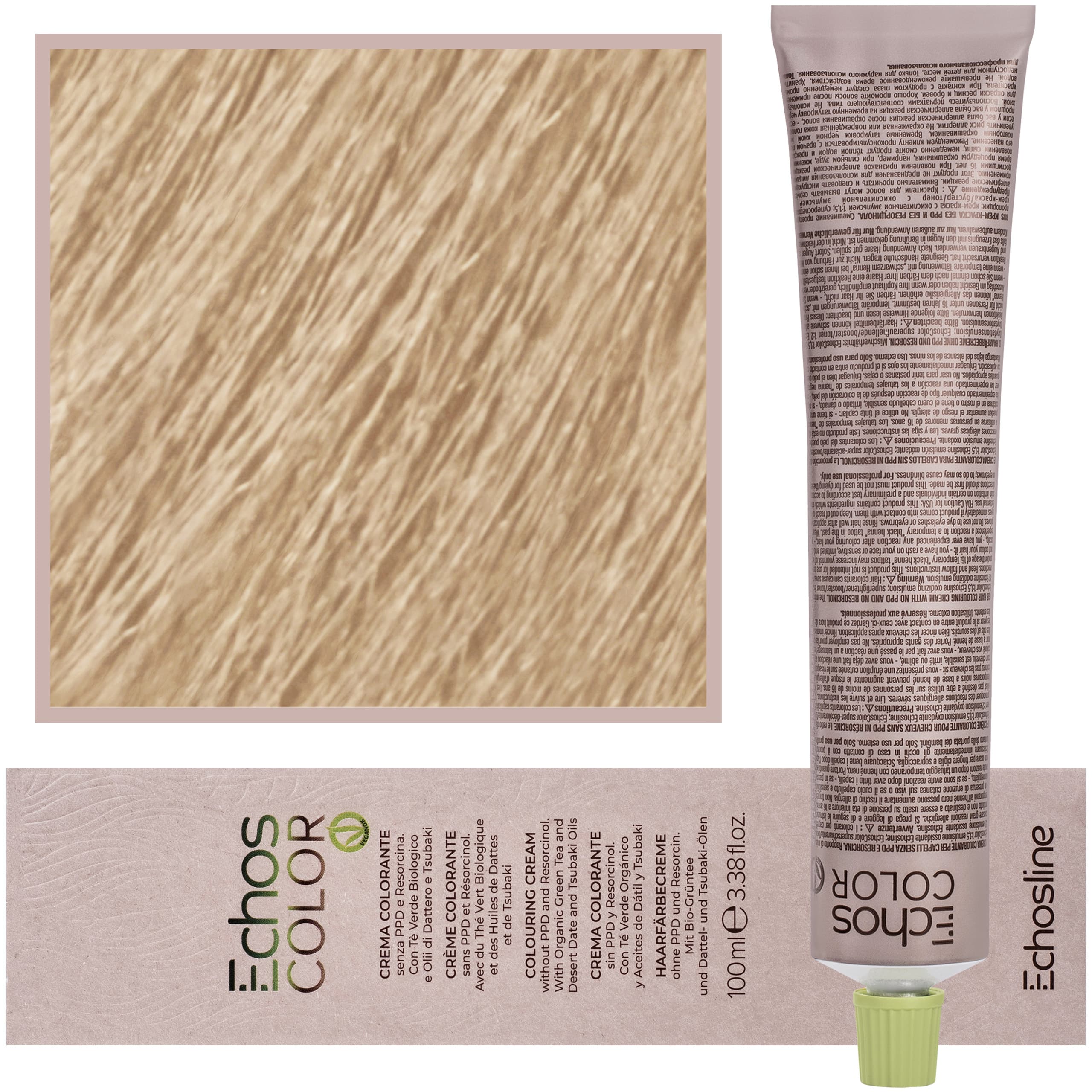 Echos Color Colouring Cream - wegańska farba do włosów, 9,03 | Bardzo Jasny Blond Naturalny Złoty