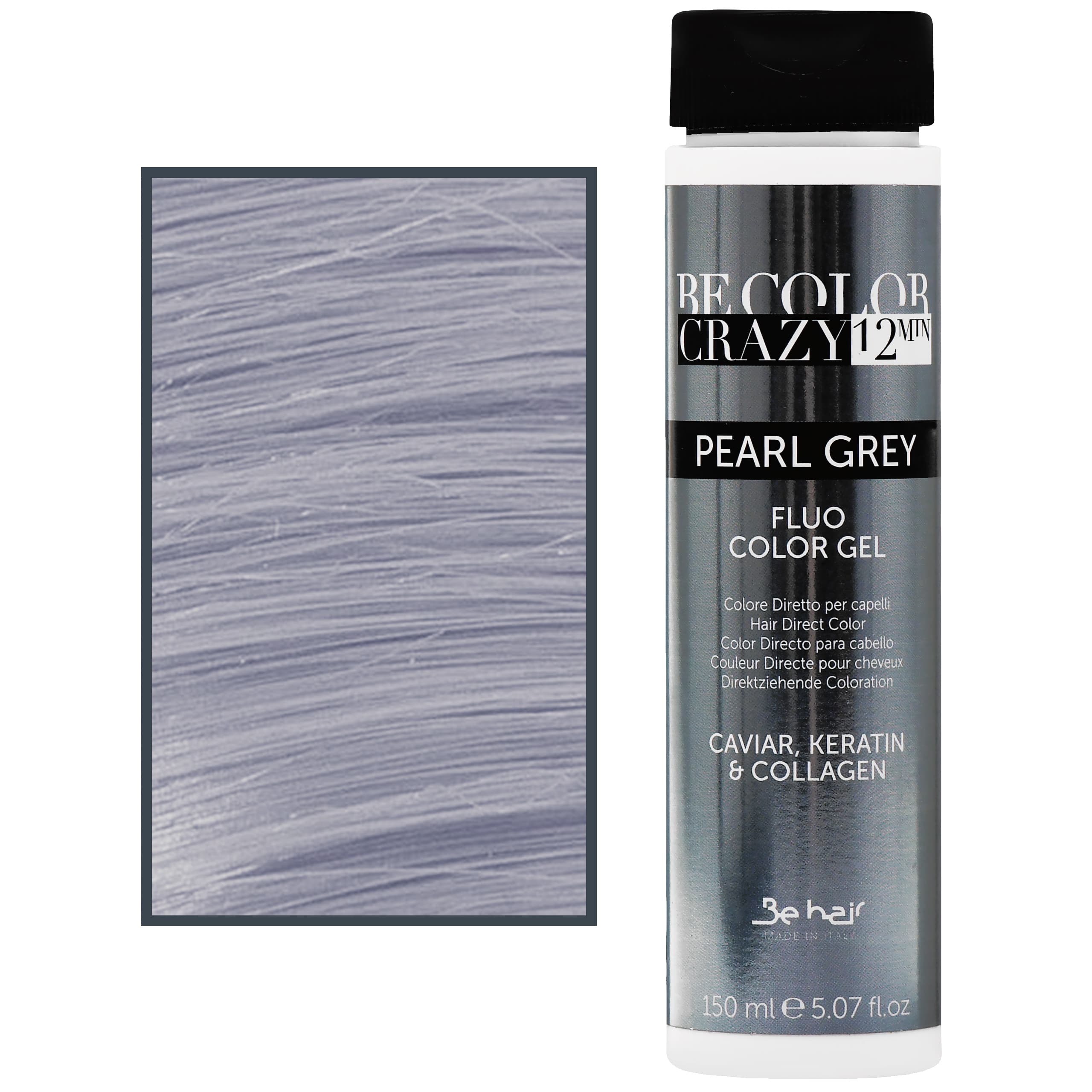 Be Color Crazy – toner do włosów w żelu z keratyną, bez amoniaku, Pearl Grey | Perłowy Szary