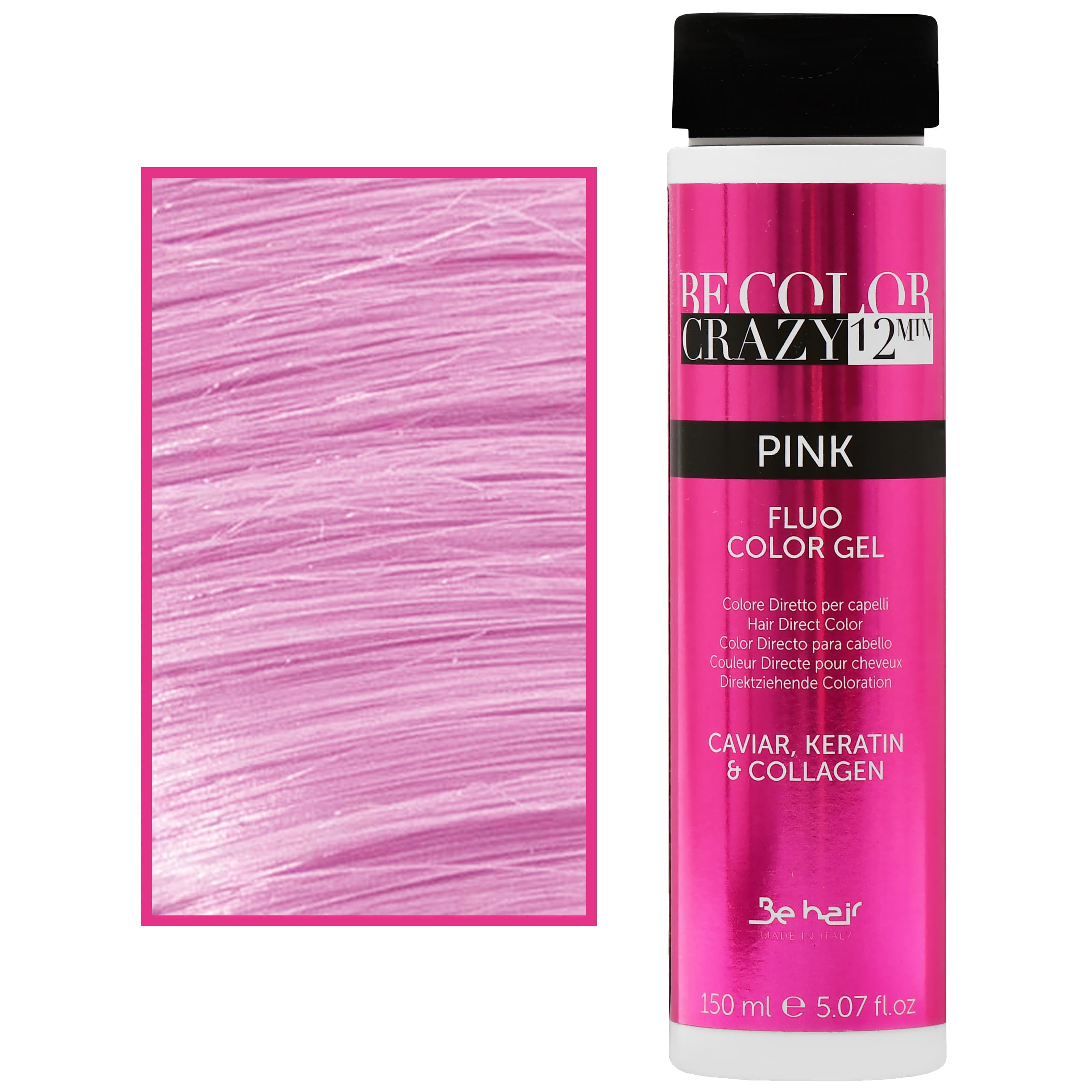Be Color Crazy – toner do włosów w żelu z keratyną, bez amoniaku, Pink | Różowy