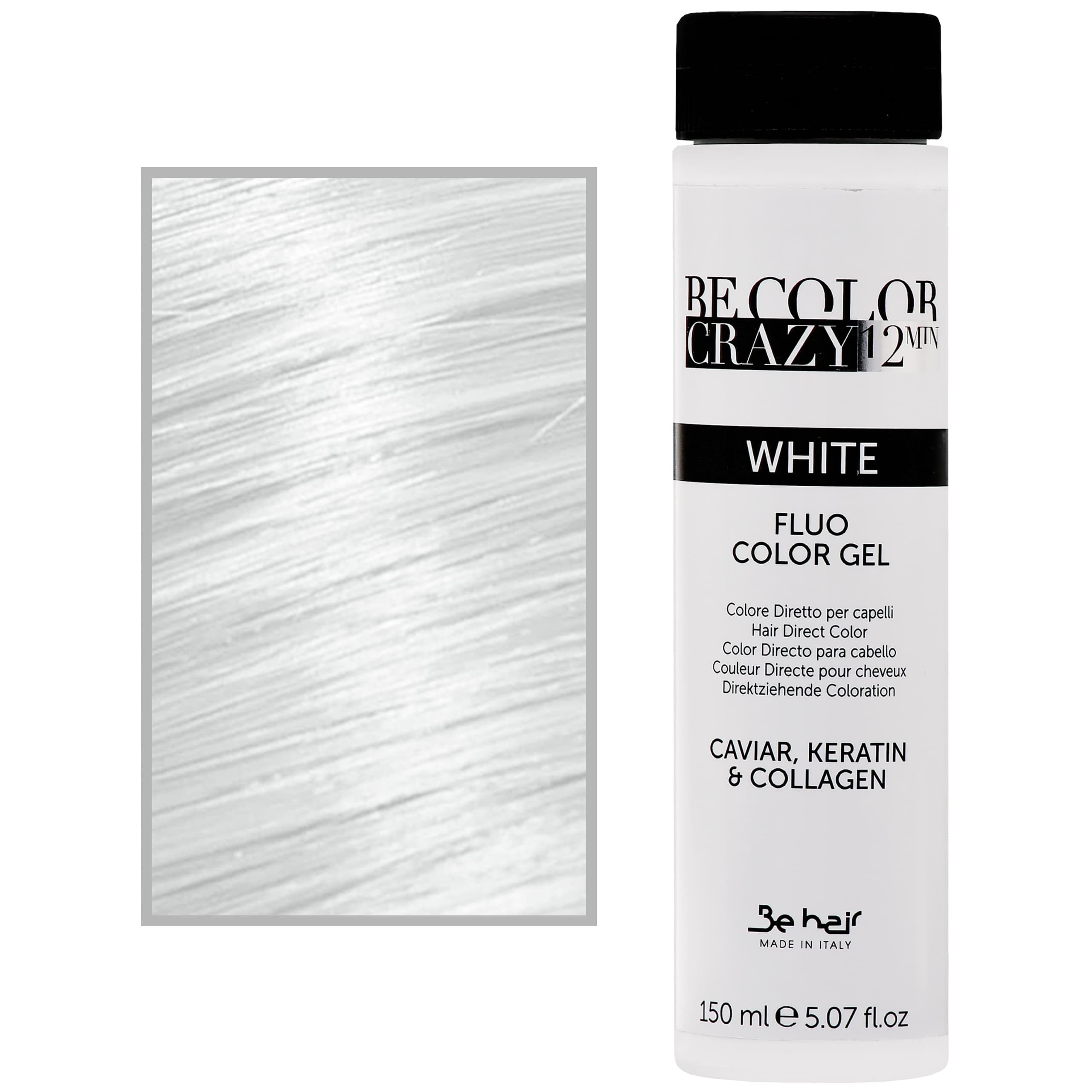 Be Color Crazy – toner do włosów w żelu z keratyną, bez amoniaku, White | Biały