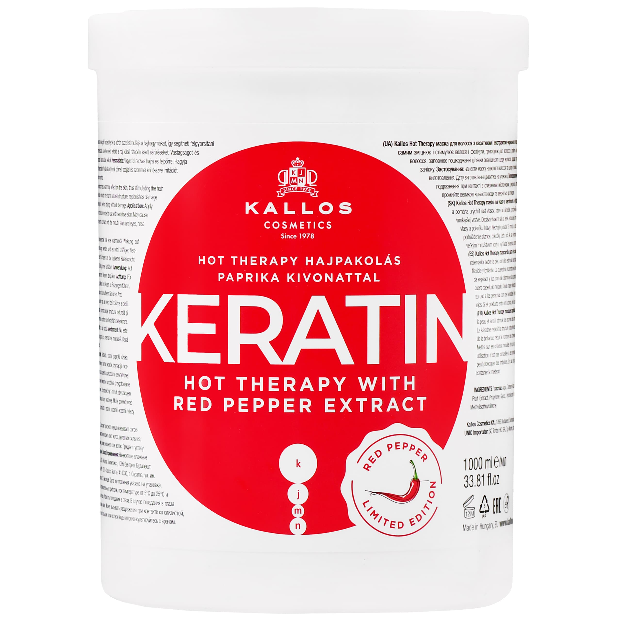 Keratin Hot Therapy - maska do włosów z keratyną i ekstraktem z czerwonej papryki