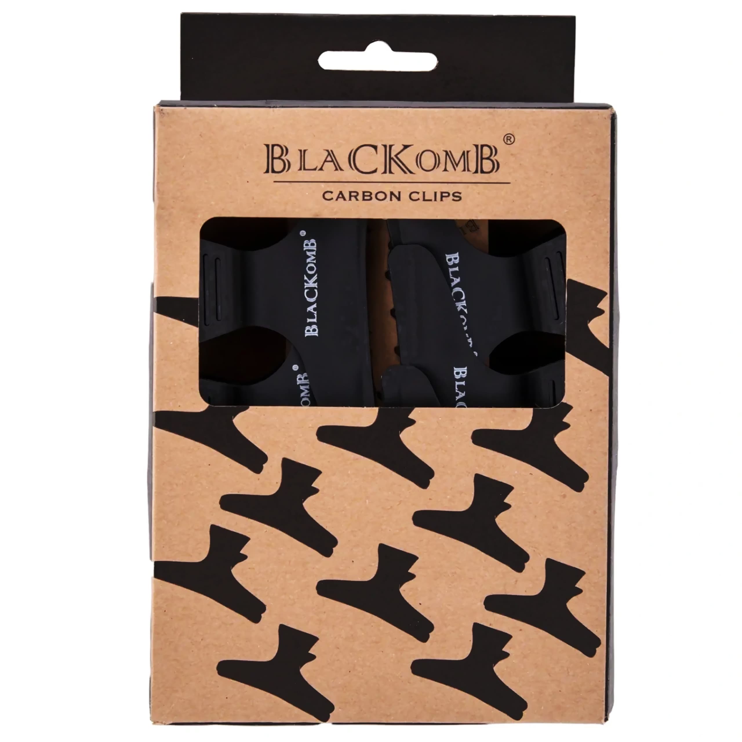 Blackomb Carbon Clips - karbonowe klamry fryzjerskie do włosów, czarne